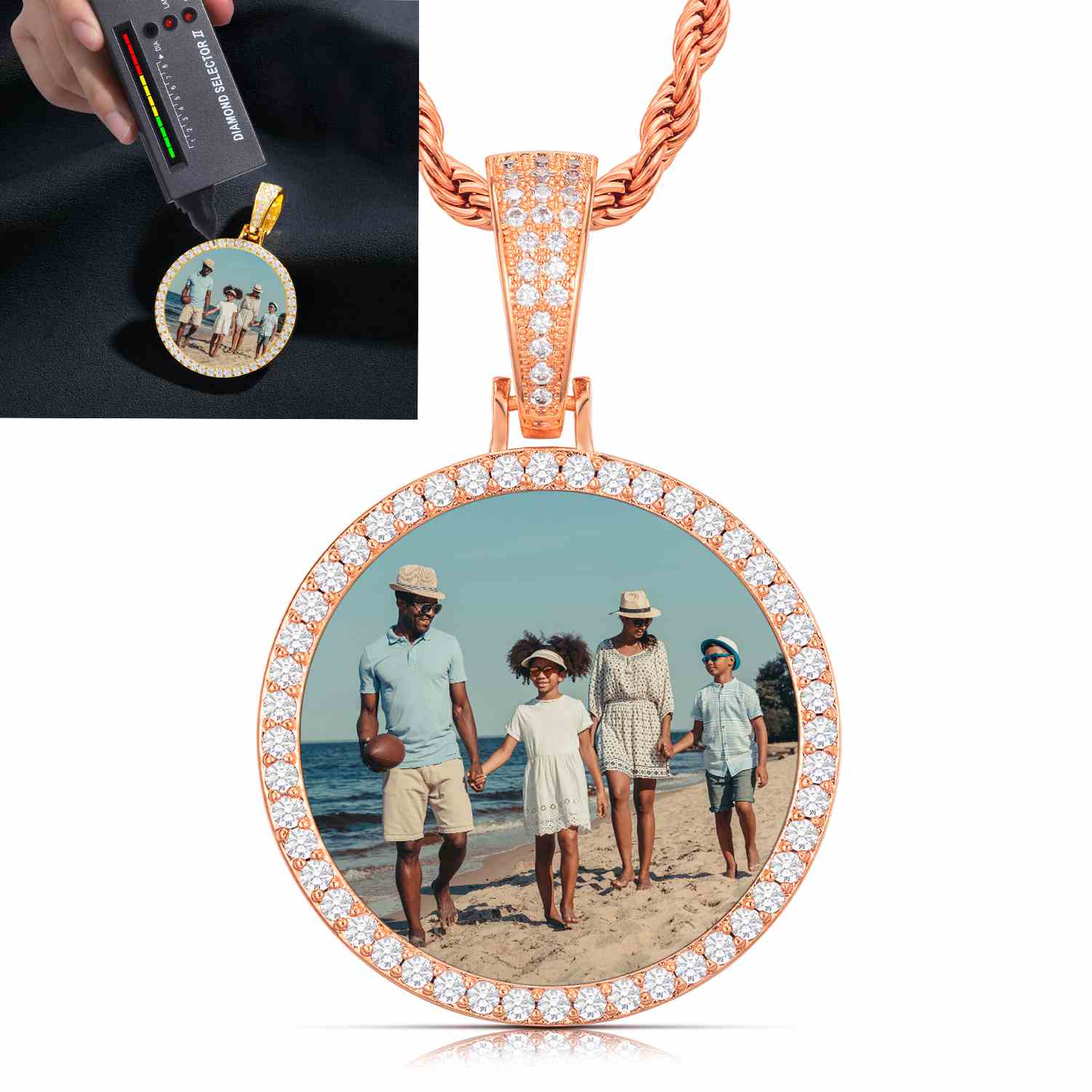 Pendentif photo personnalisé rond de 35 mm