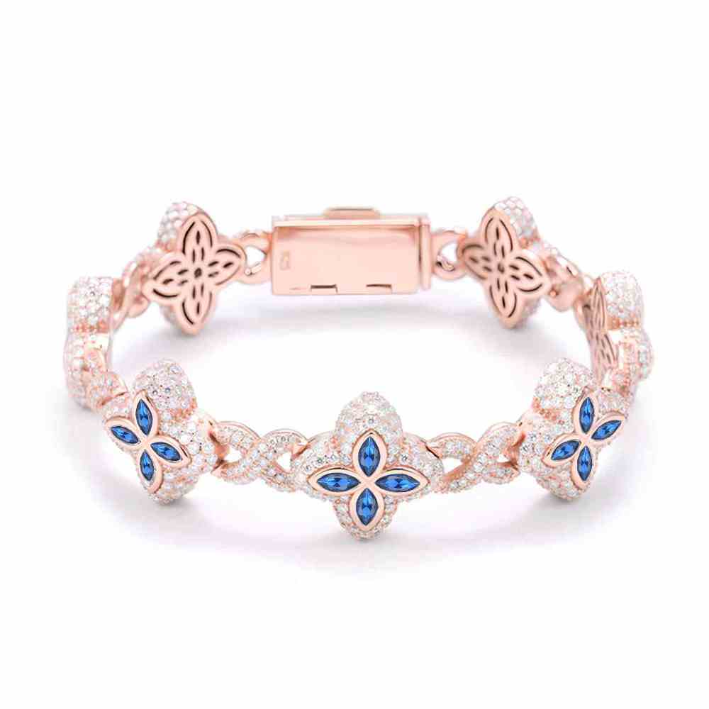 20mm S925 Moissanite Four Leaf Clover Infinity Link Bracelet