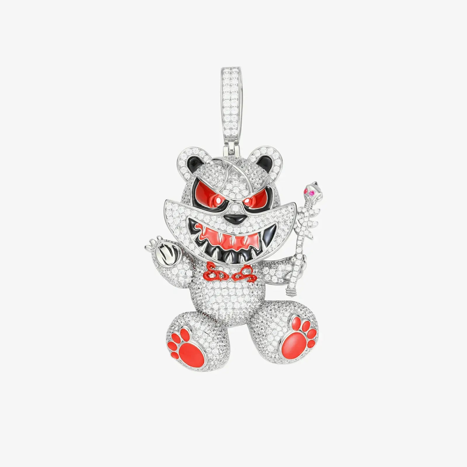 S925 Moissanite Evil Bear Pendant