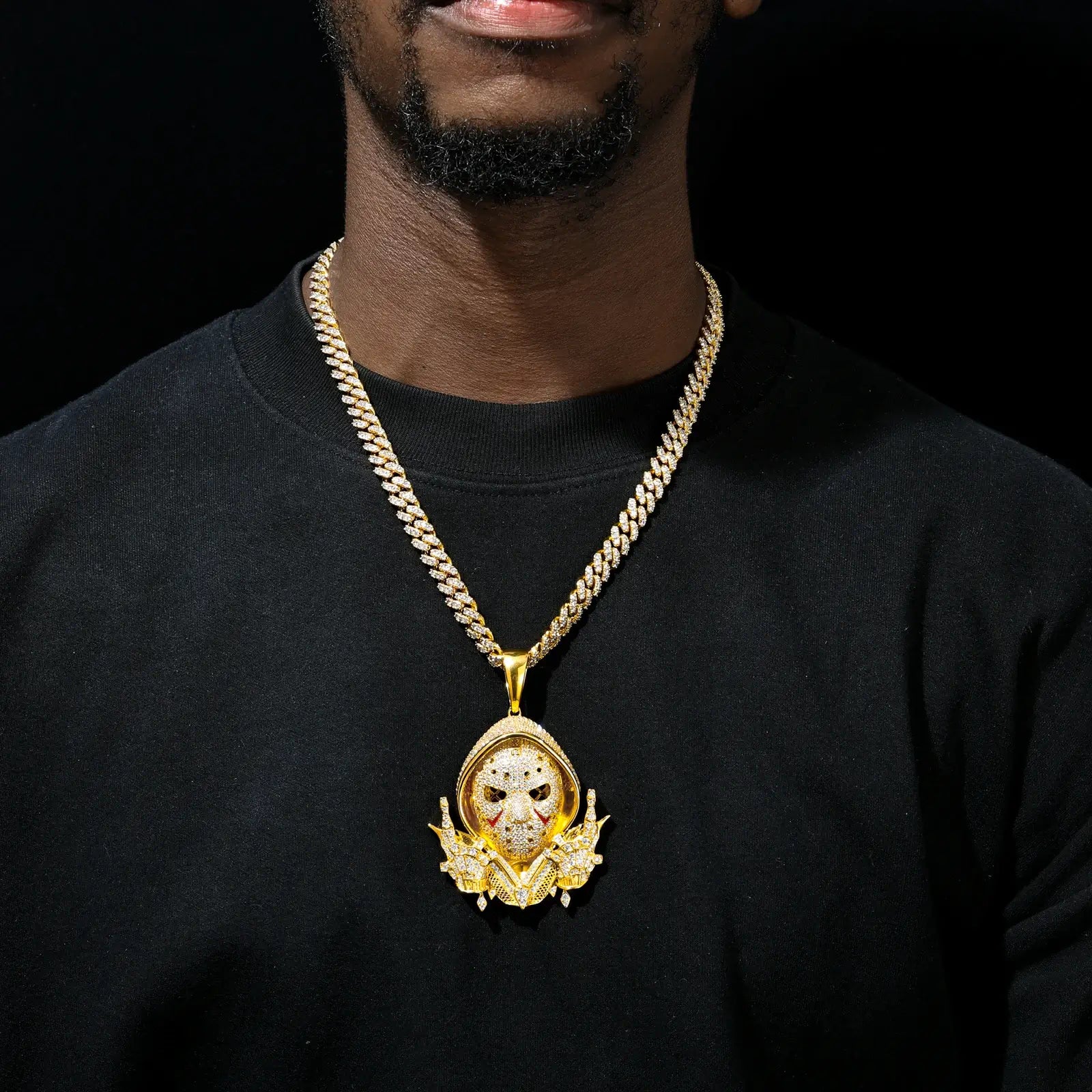 S925 Moissanite Cool Masked Rapper Pendant