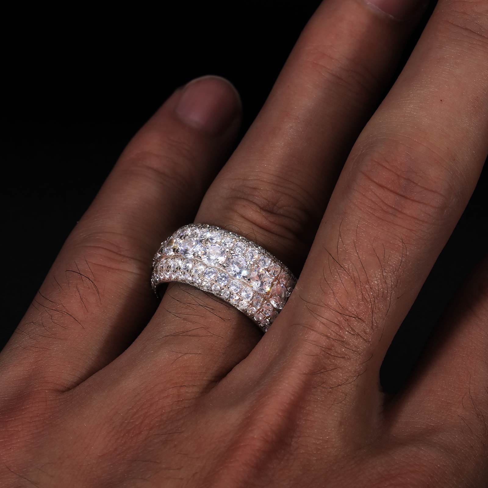 S925 5 Layers Moissanite Band Ring