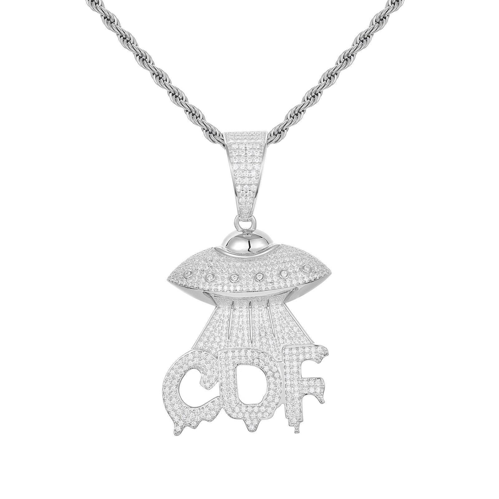 S925 Moissanite CDF Pendant With UFO