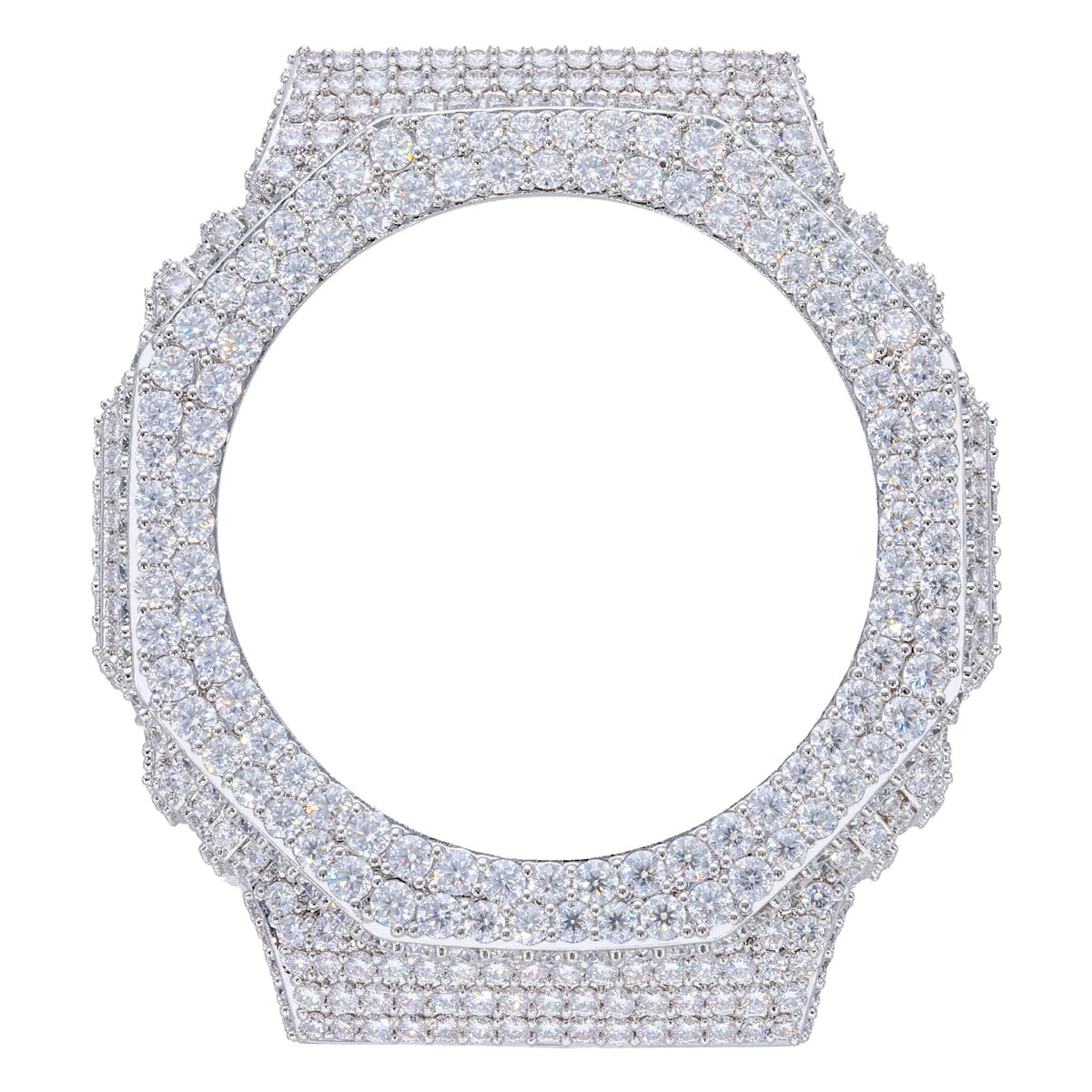 Iced Out 2 Rows Moissanite Bust Down Bezel for GA2100