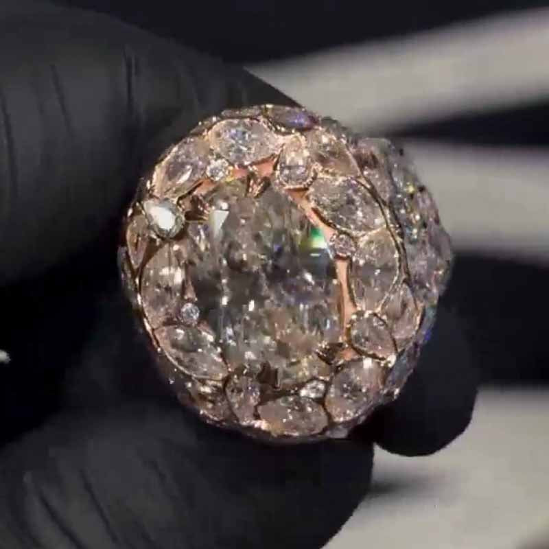 S925 Moissanite Brilliant Dove Egg Ring