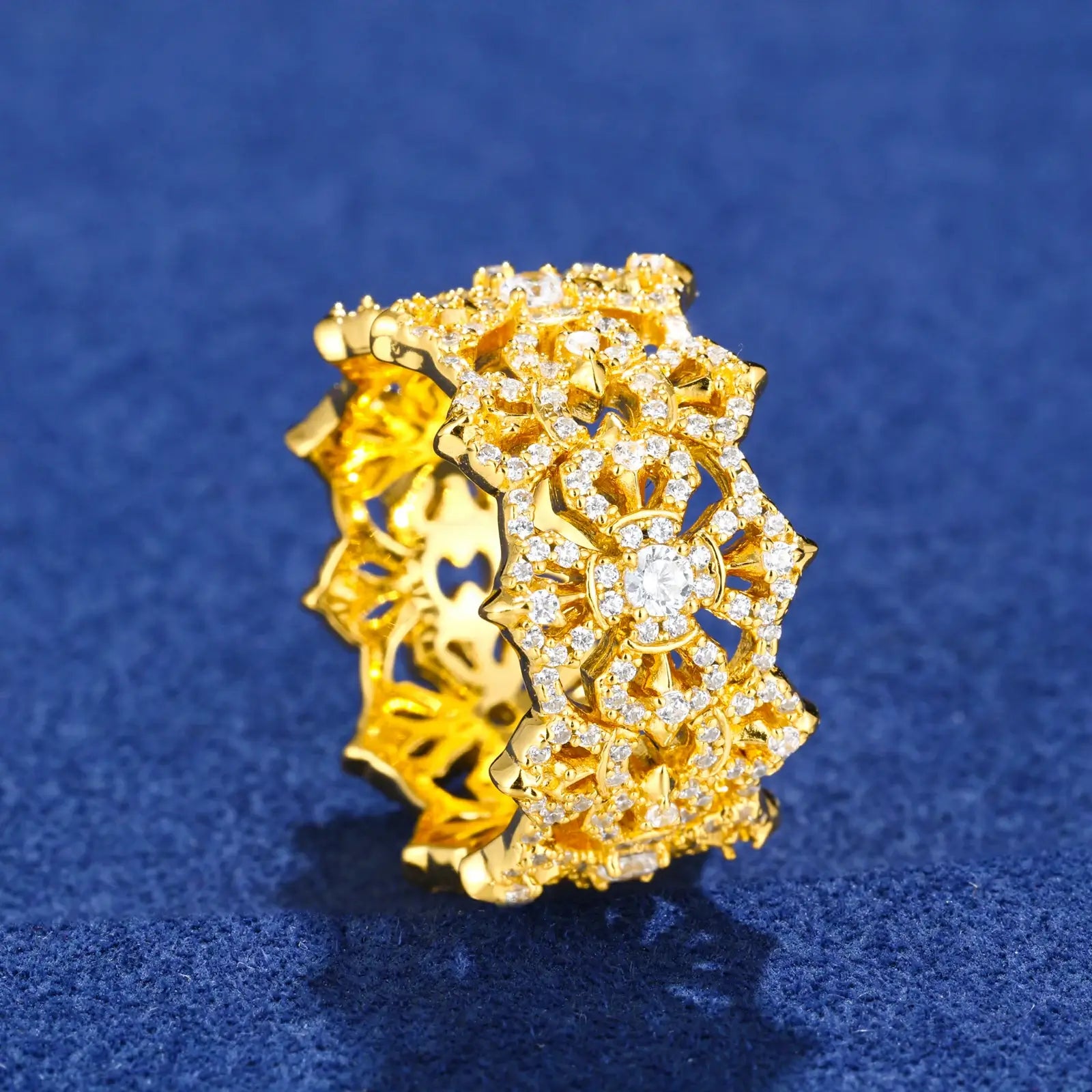 S925 Moissanite Chrome Heart Band Ring