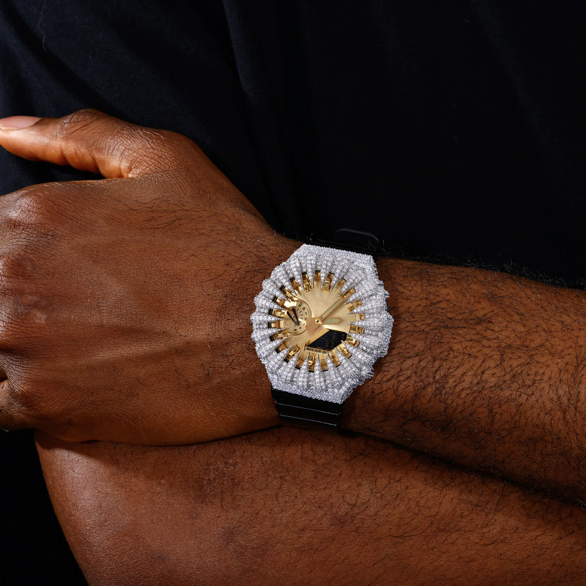 Iced Out Moissanite Bear Claw Bust Down Bezel for GA2100 Series