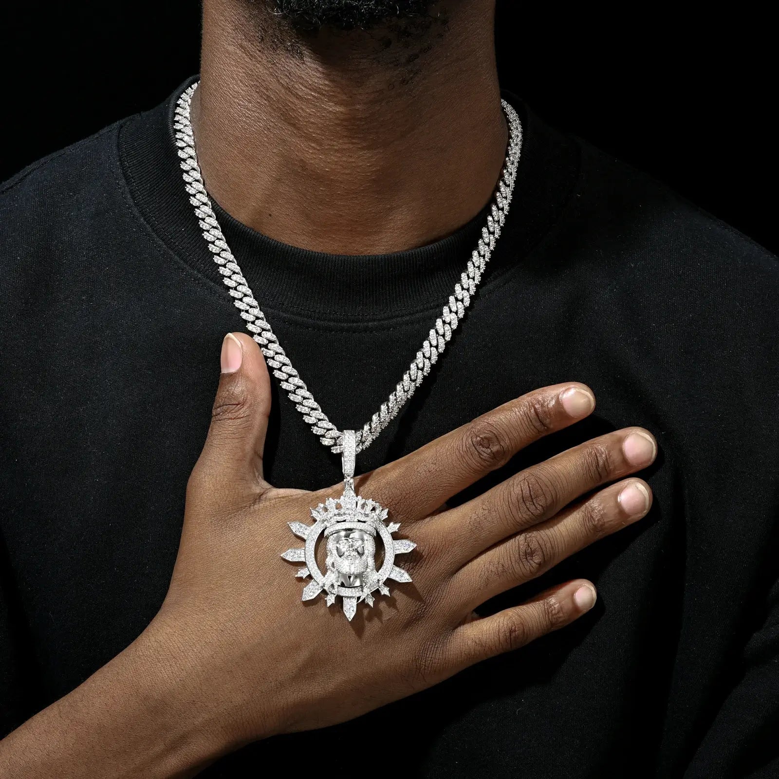 S925 Moissanite Radiance Jesus Pendant