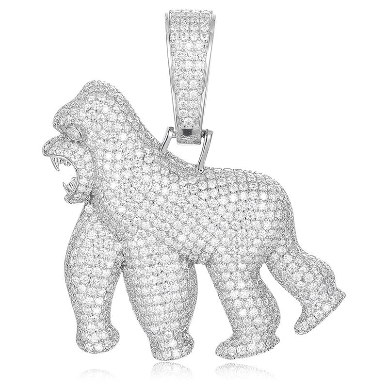 S925 Micro Moissanite Chimpanzee Pendant