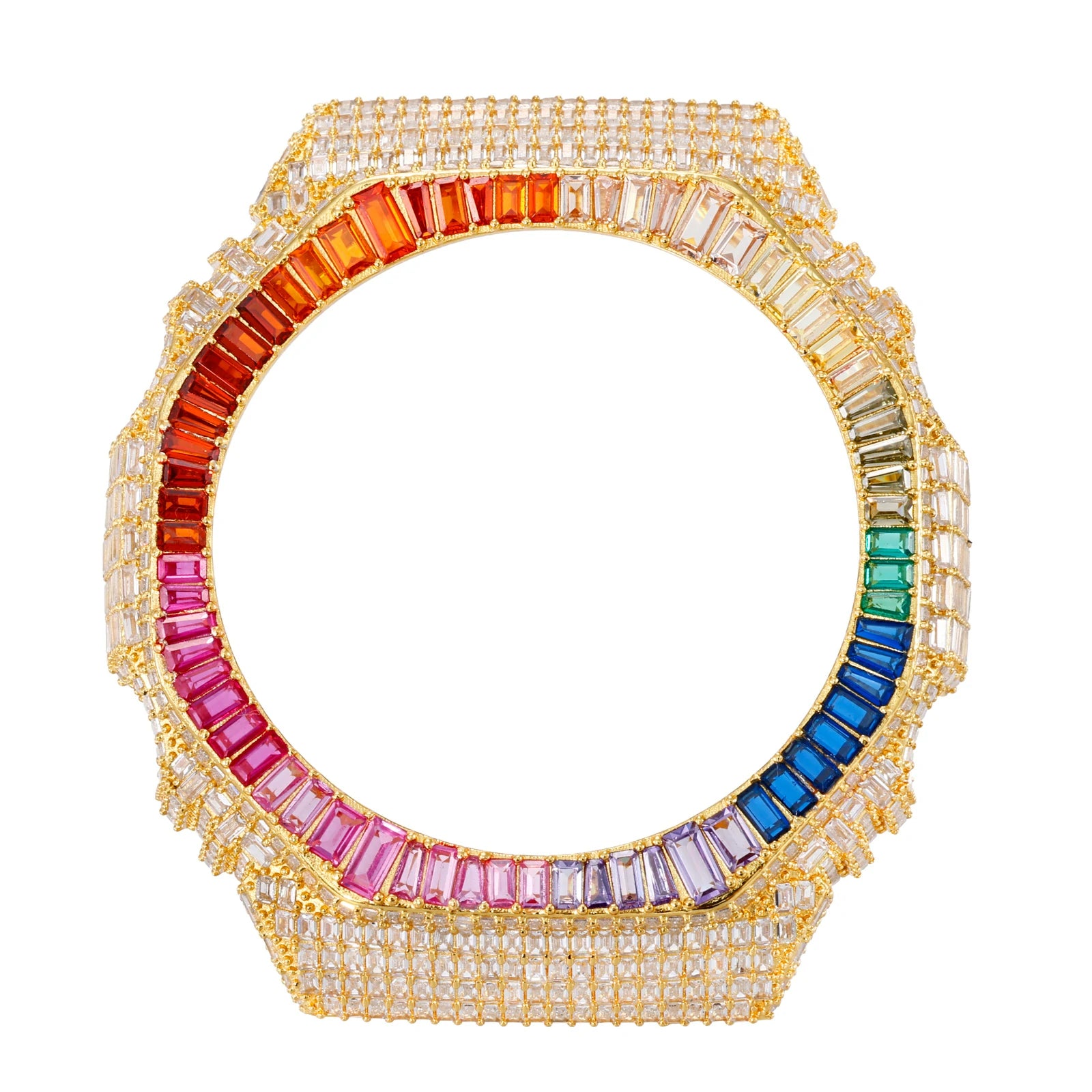 Colorful Baguette Moissanite Bust Down Bezel for GA2100