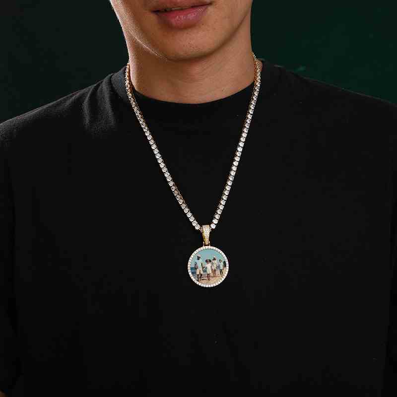 Pendentif photo personnalisé rond de 35 mm