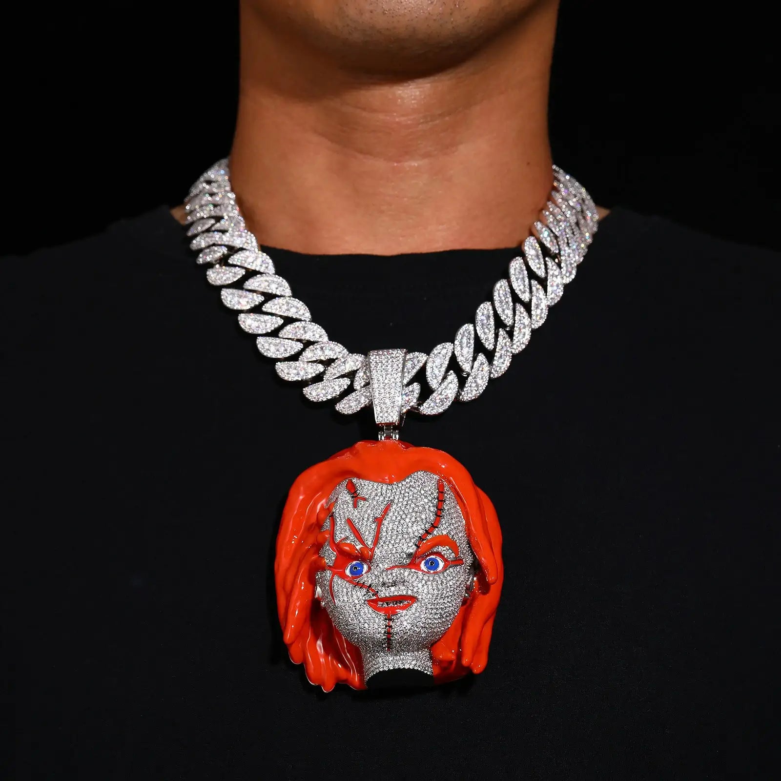 Oversize Luxurious Chucky Head Pendant