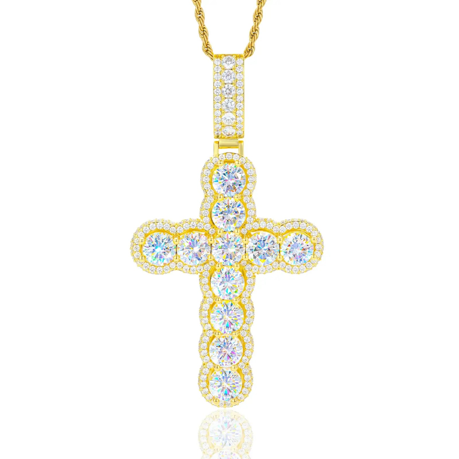 Oversized Halo Cross Pendant