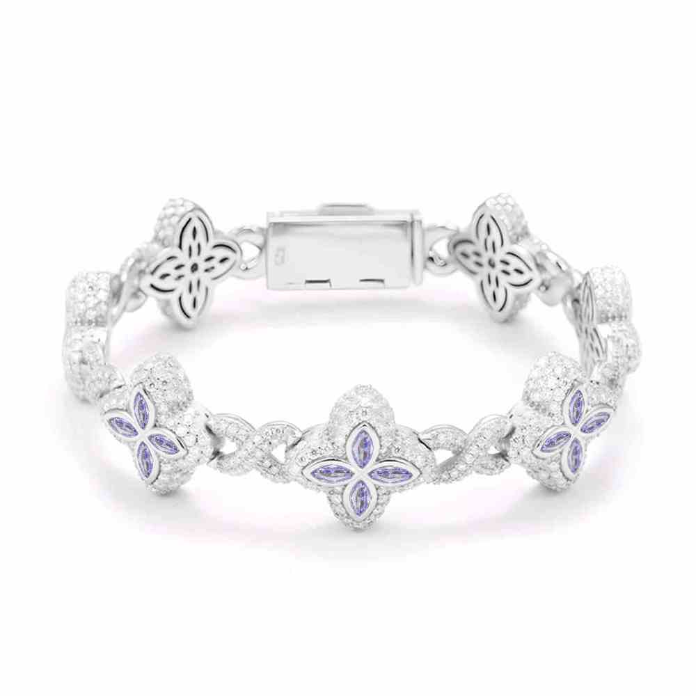 20mm S925 Moissanite Four Leaf Clover Infinity Link Bracelet