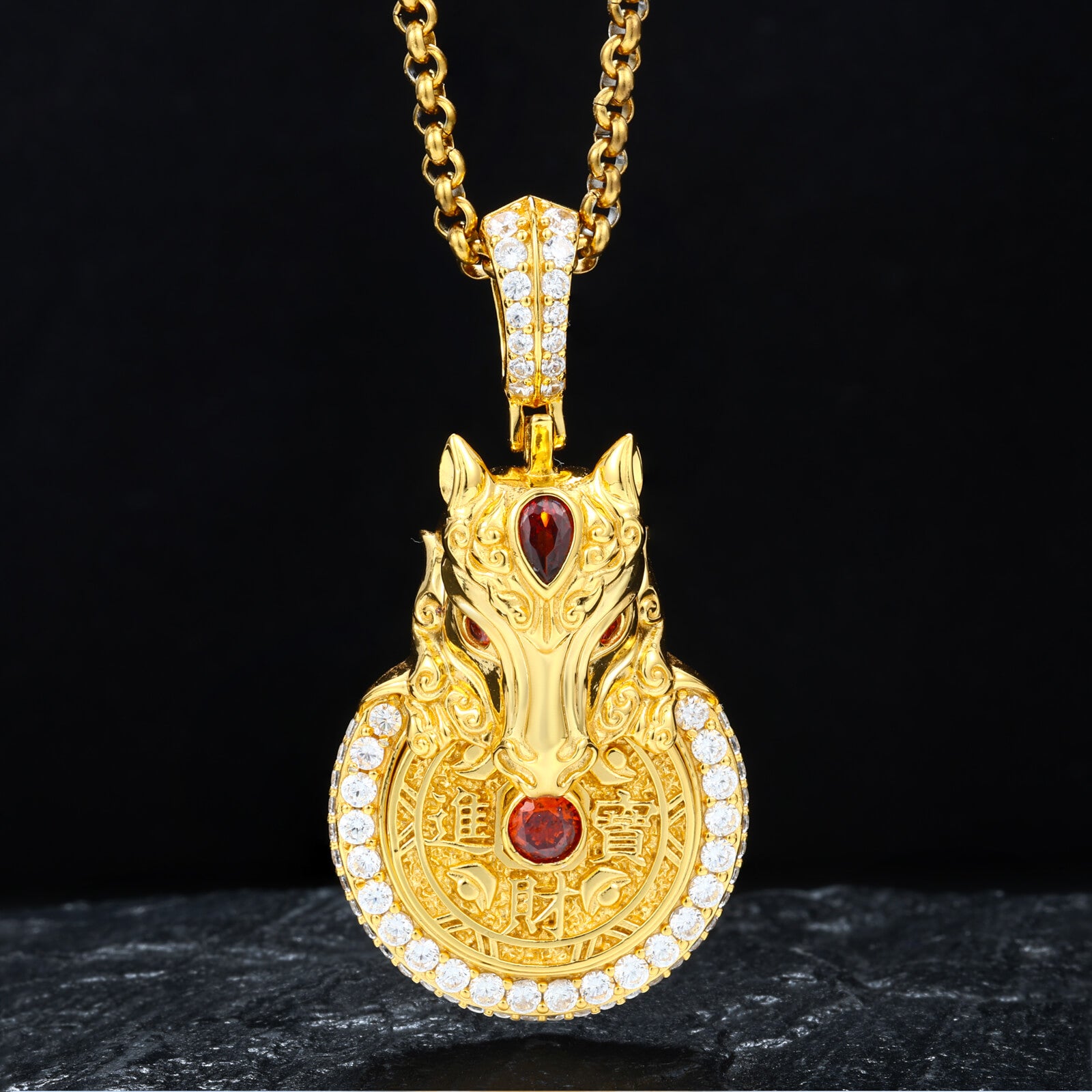 S925 Moissanite Lucky 招财进宝 Horse Pendant