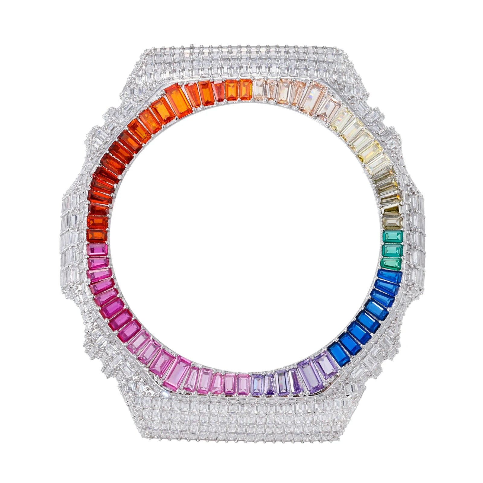 Colorful Baguette Moissanite Bust Down Bezel for GA2100