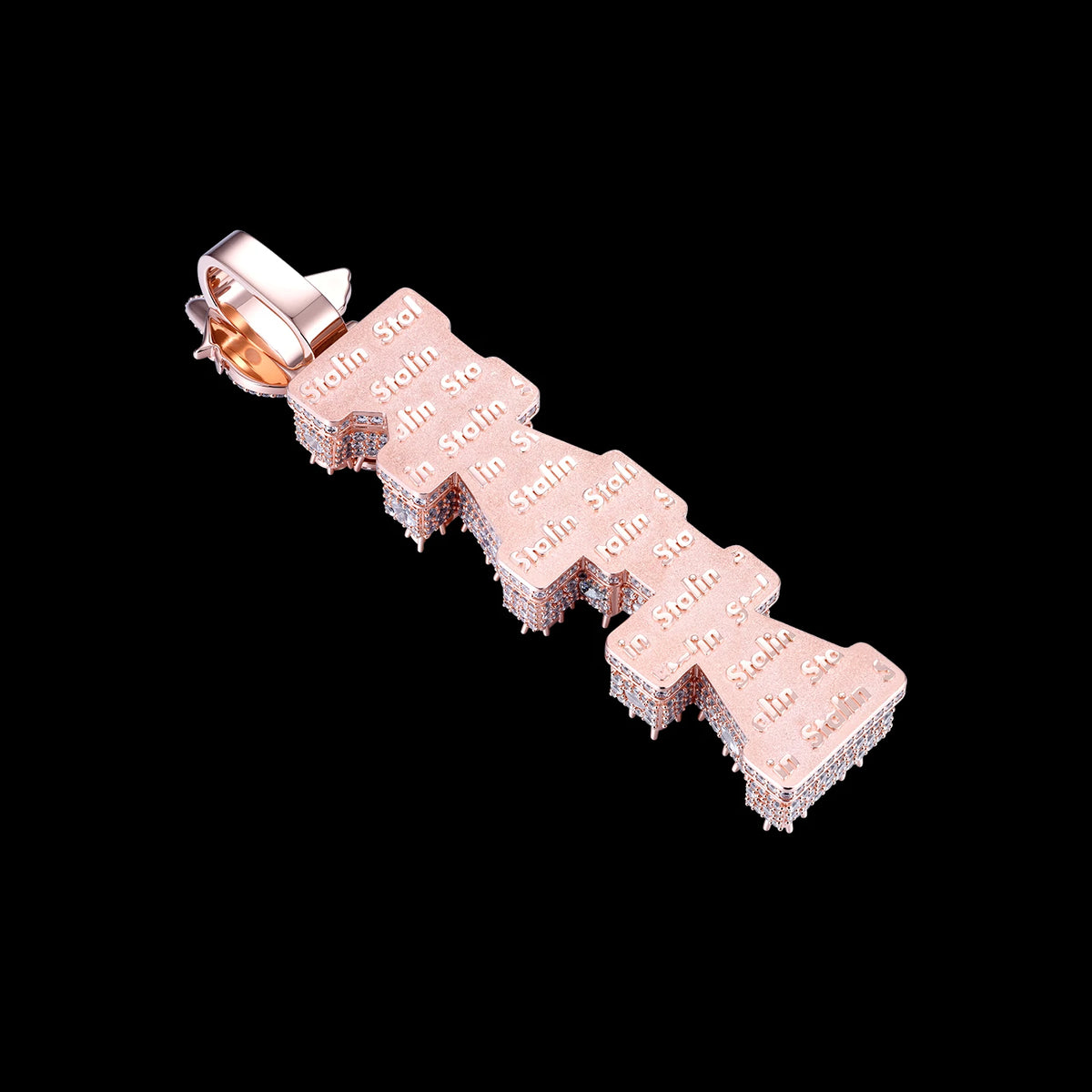 Custom Multi-Layer Fully Iced Vertical Letter Pendant