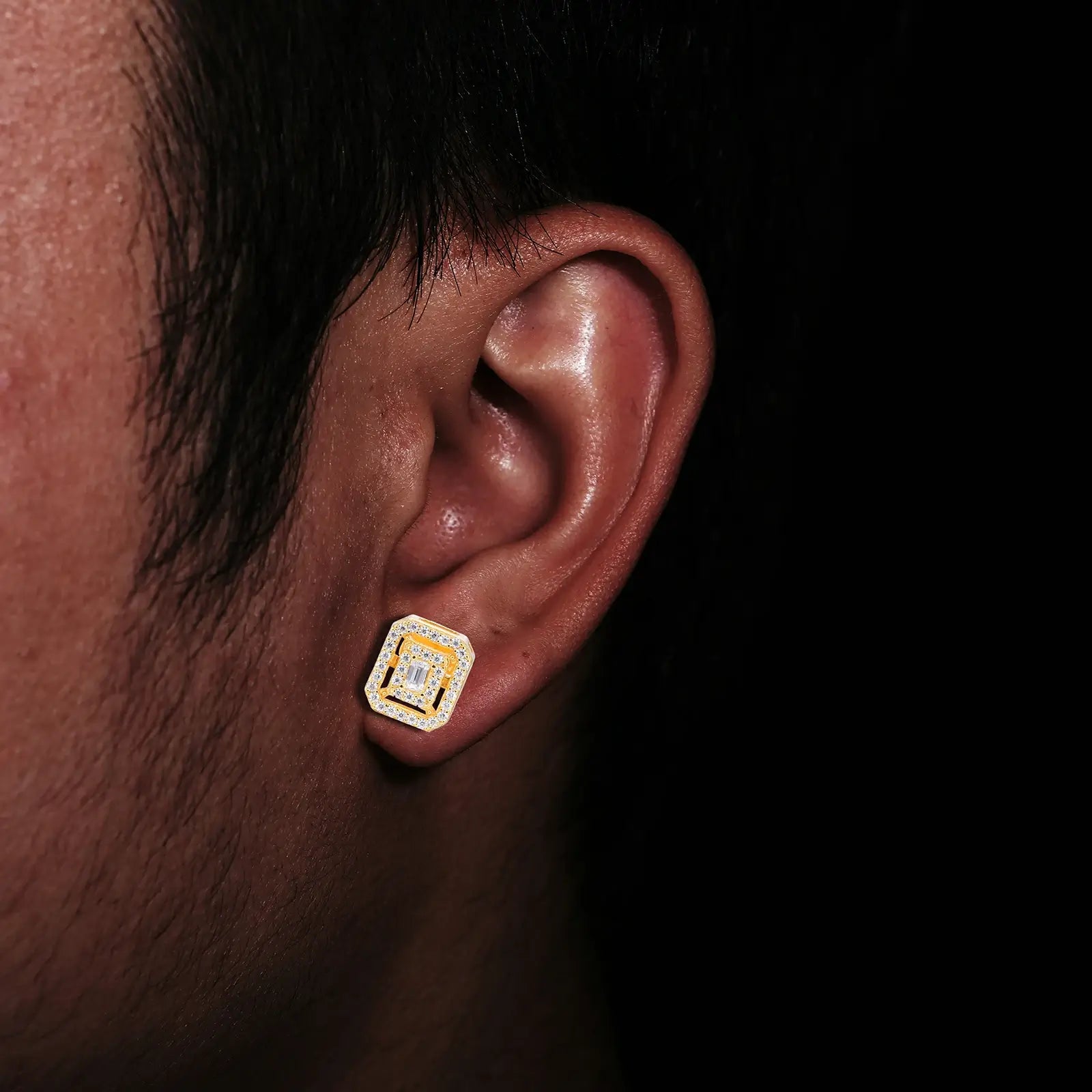 S925 Moissanite Window Stud Earrings