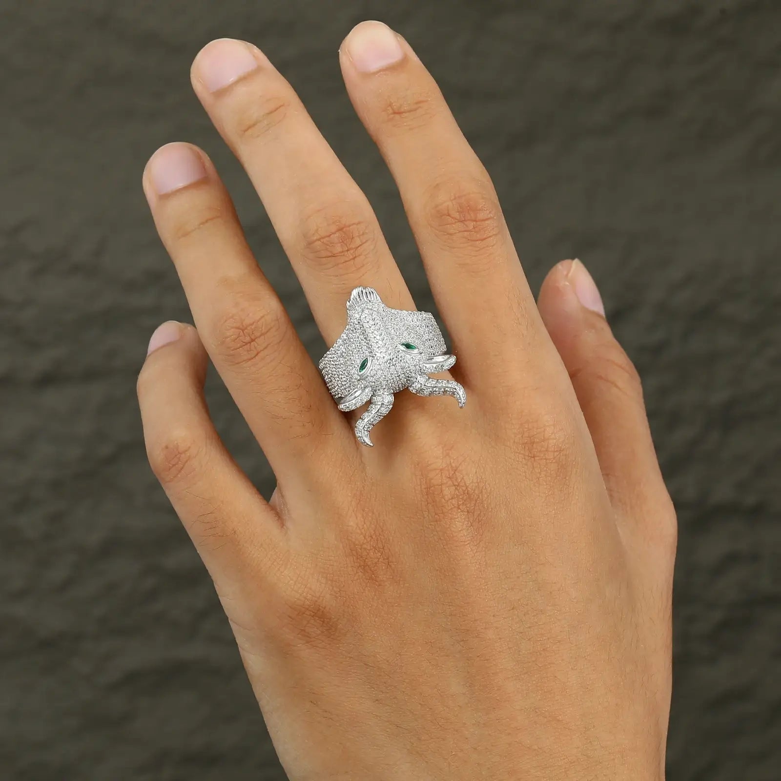 S925 Moissanite Goat Head Ring