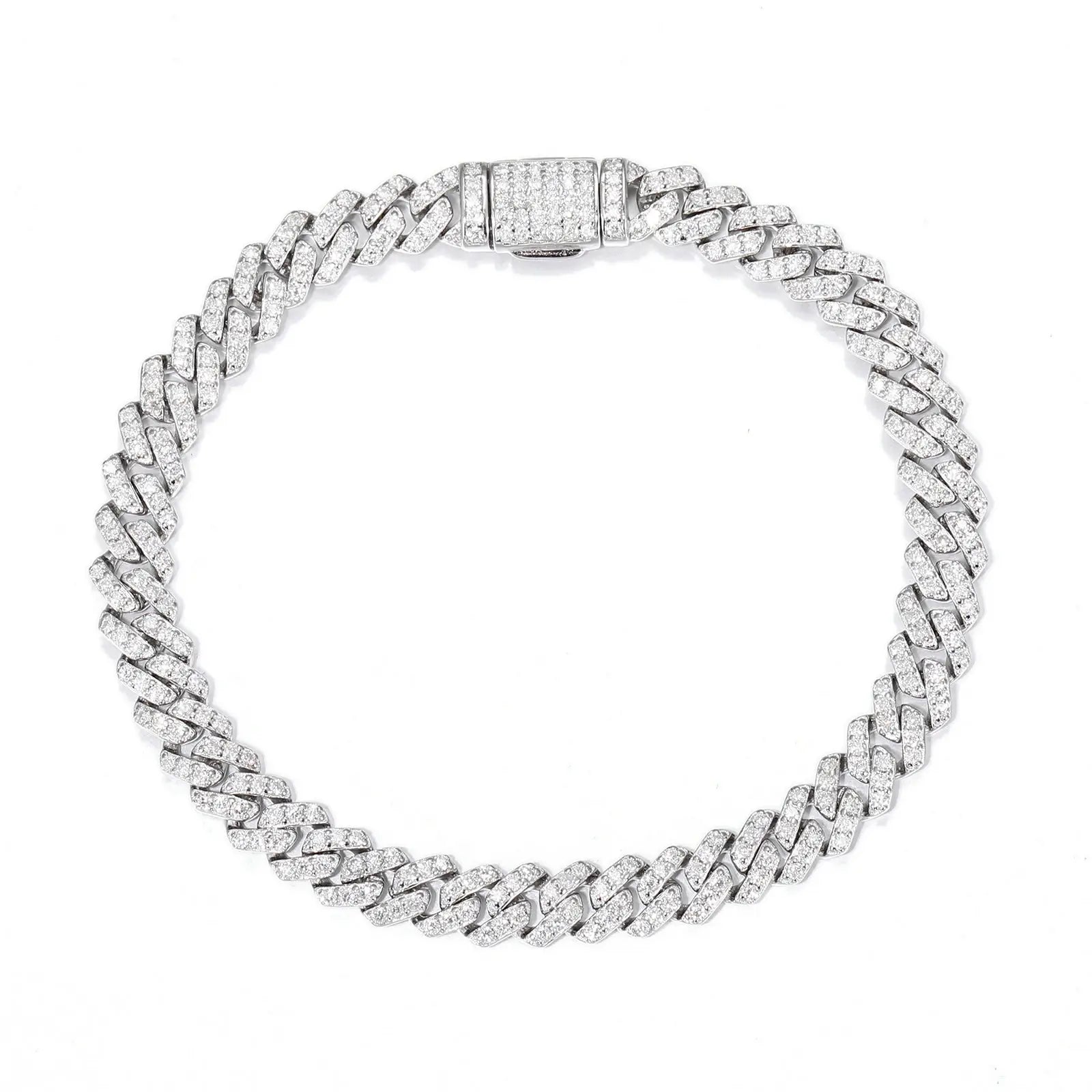 6mm-22mm S925 Moissanite Cuban Link Bracelet Collection