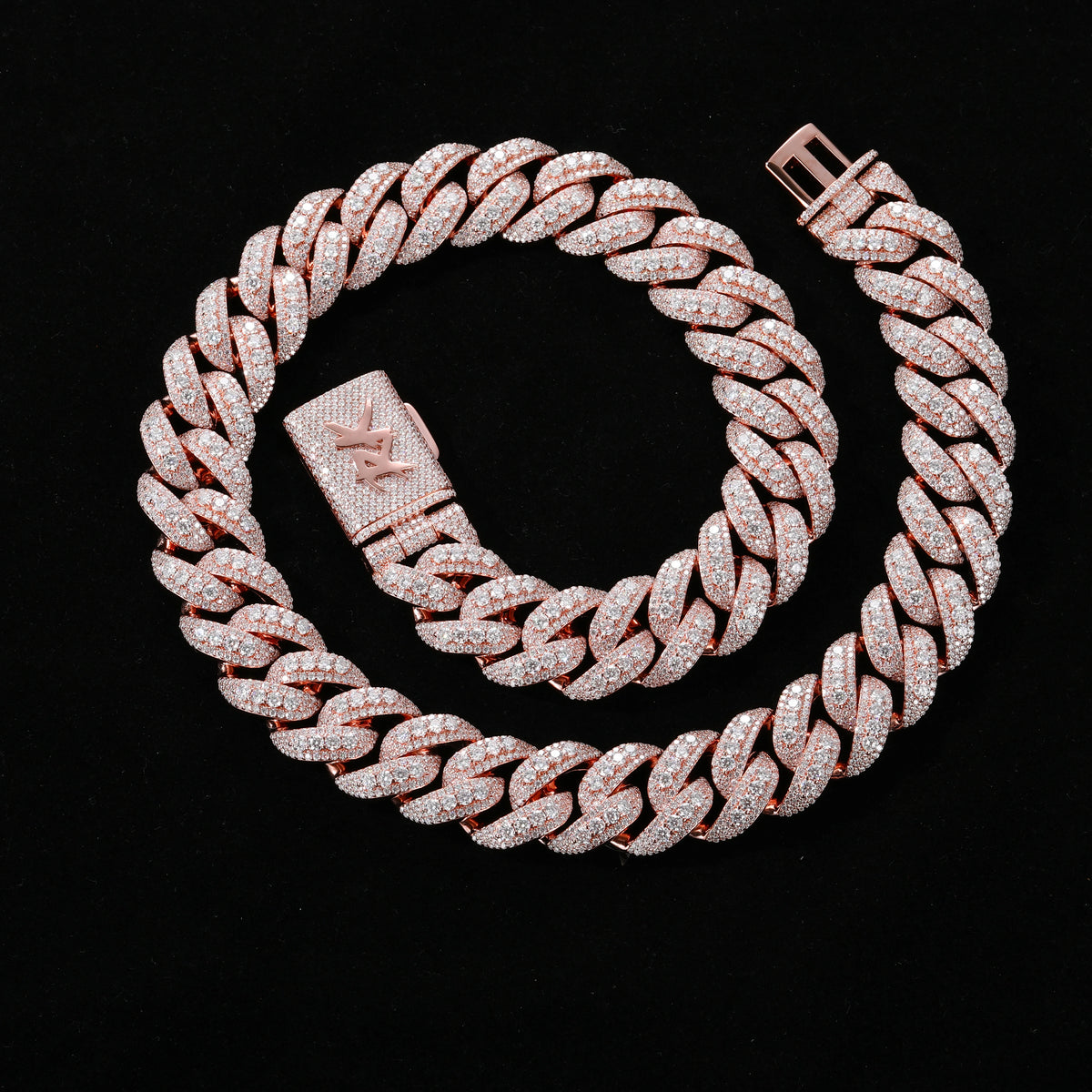 20mm Custom Letter Buckle Moissanite Bubble Cuban Link Chain