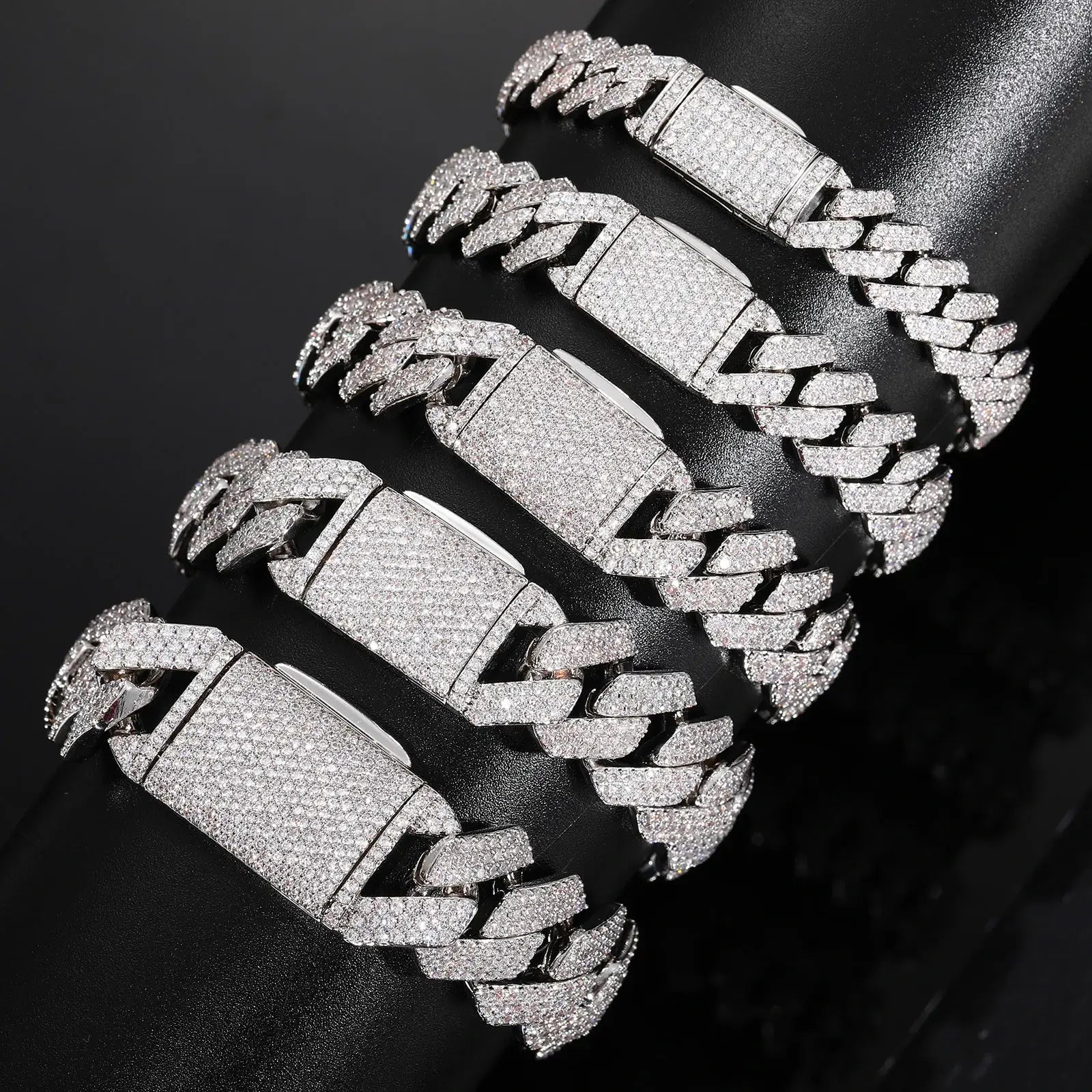 6mm-22mm S925 Moissanite Cuban Link Bracelet Collection