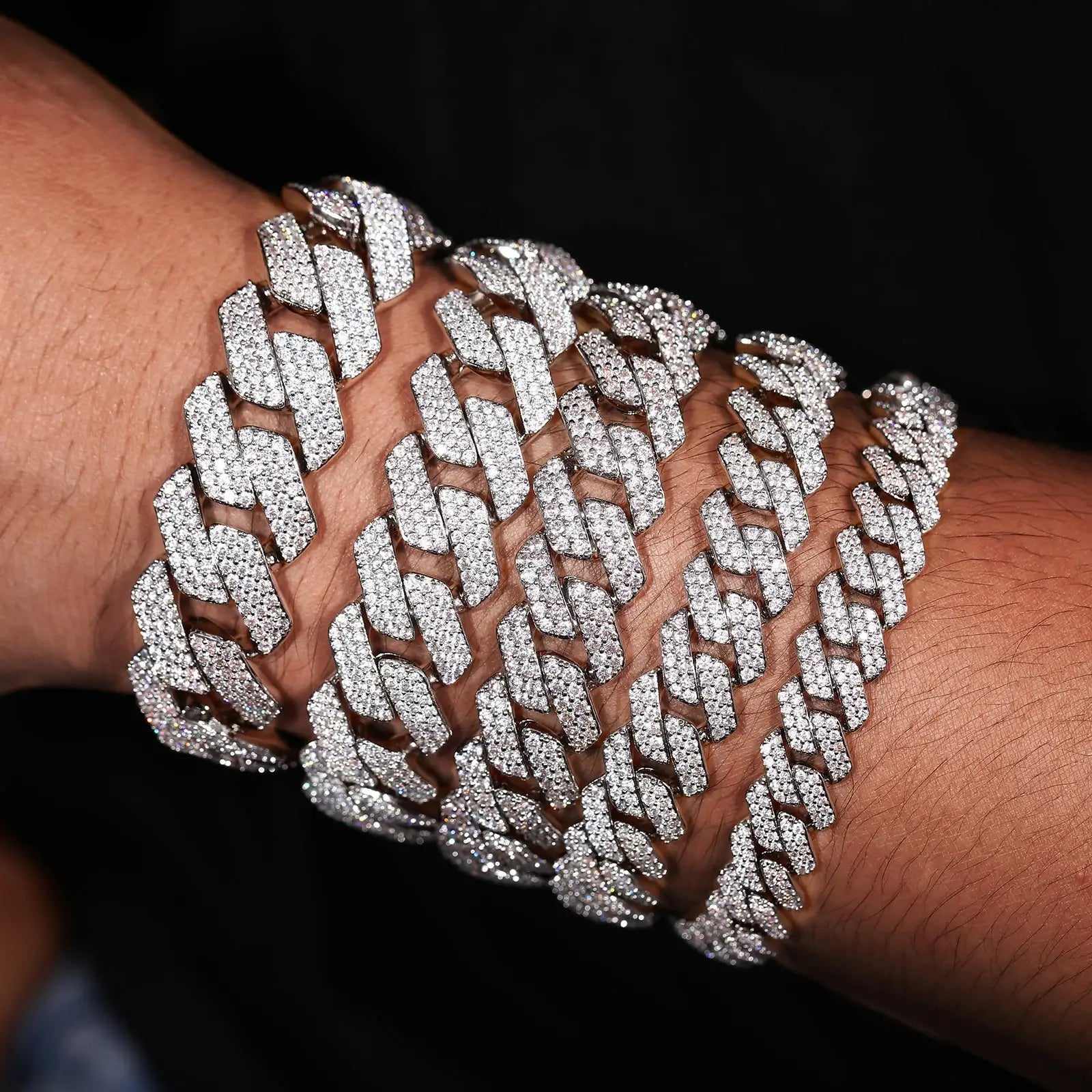 6mm-22mm S925 Moissanite Cuban Link Bracelet Collection