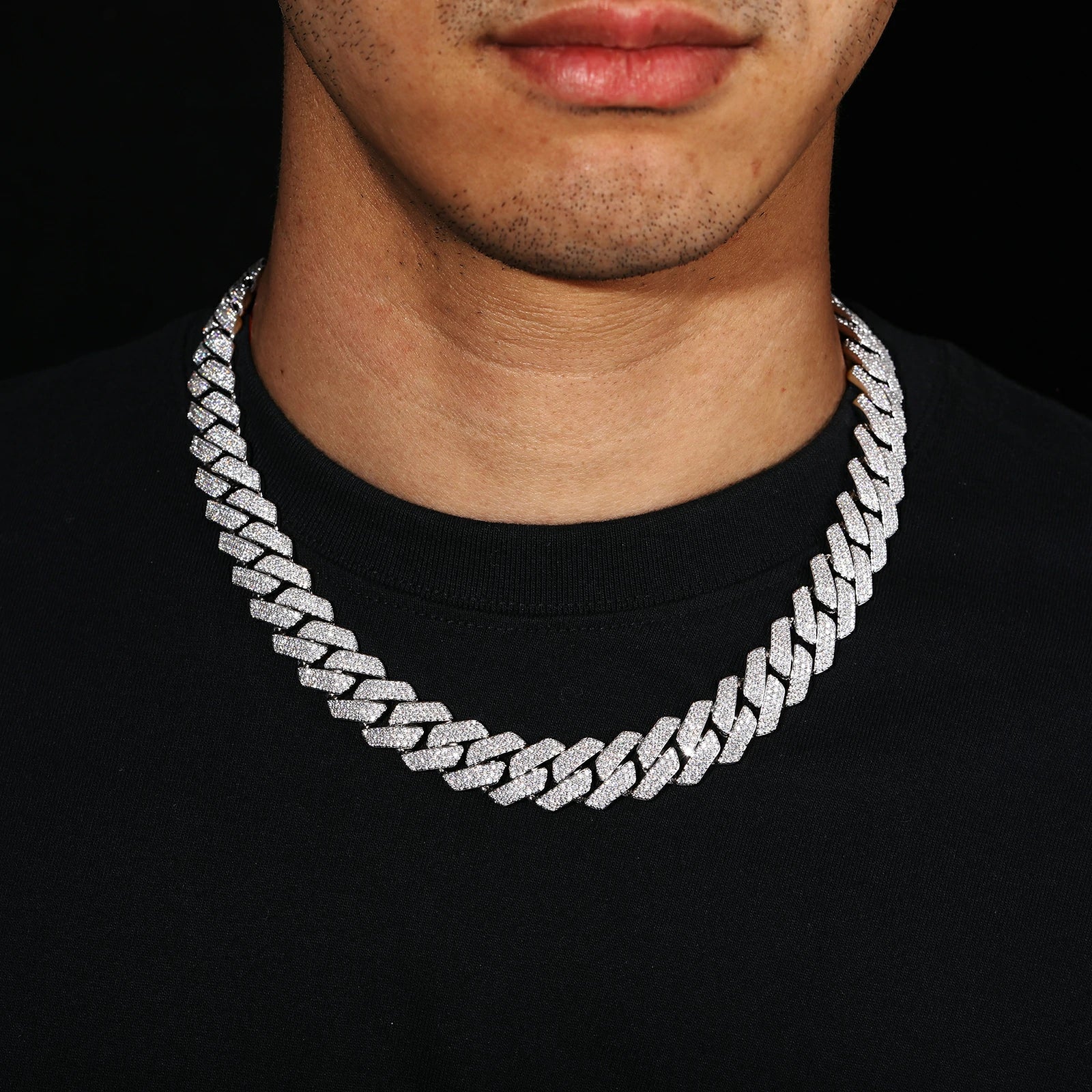 16mm Moissanite Cuban Link Chain