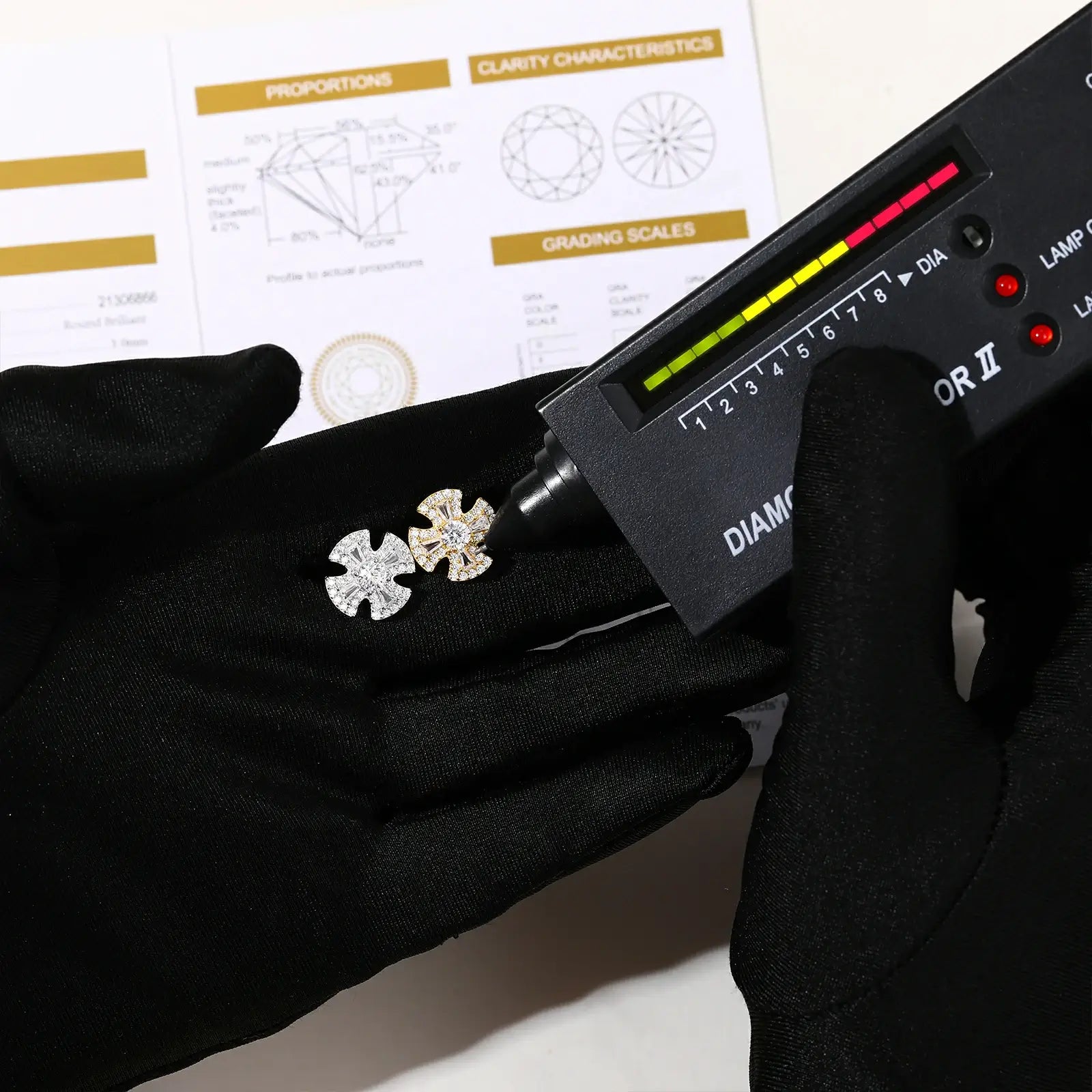 S925 Moissanite Canterbury Cross Stud Earrings