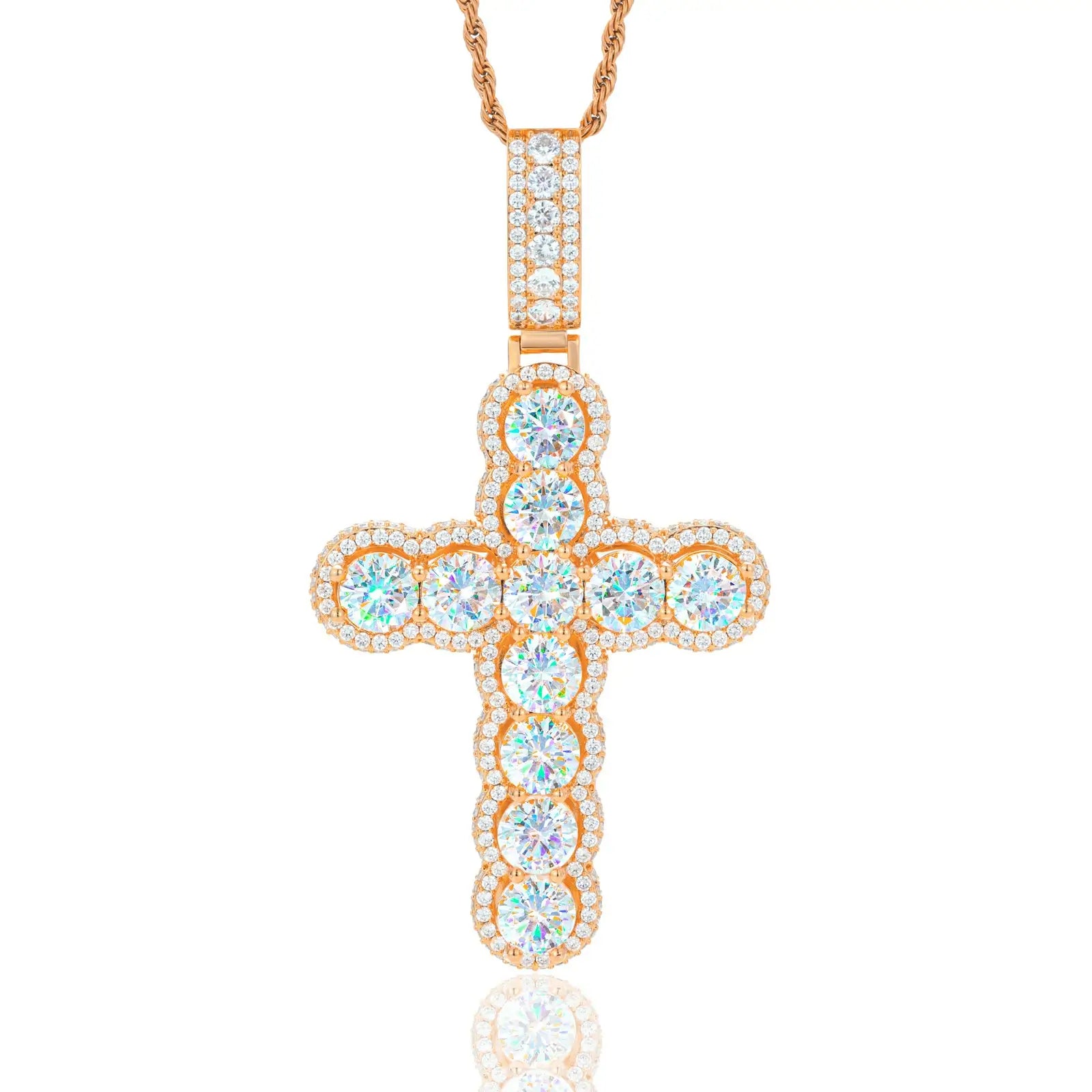 Oversized Halo Cross Pendant