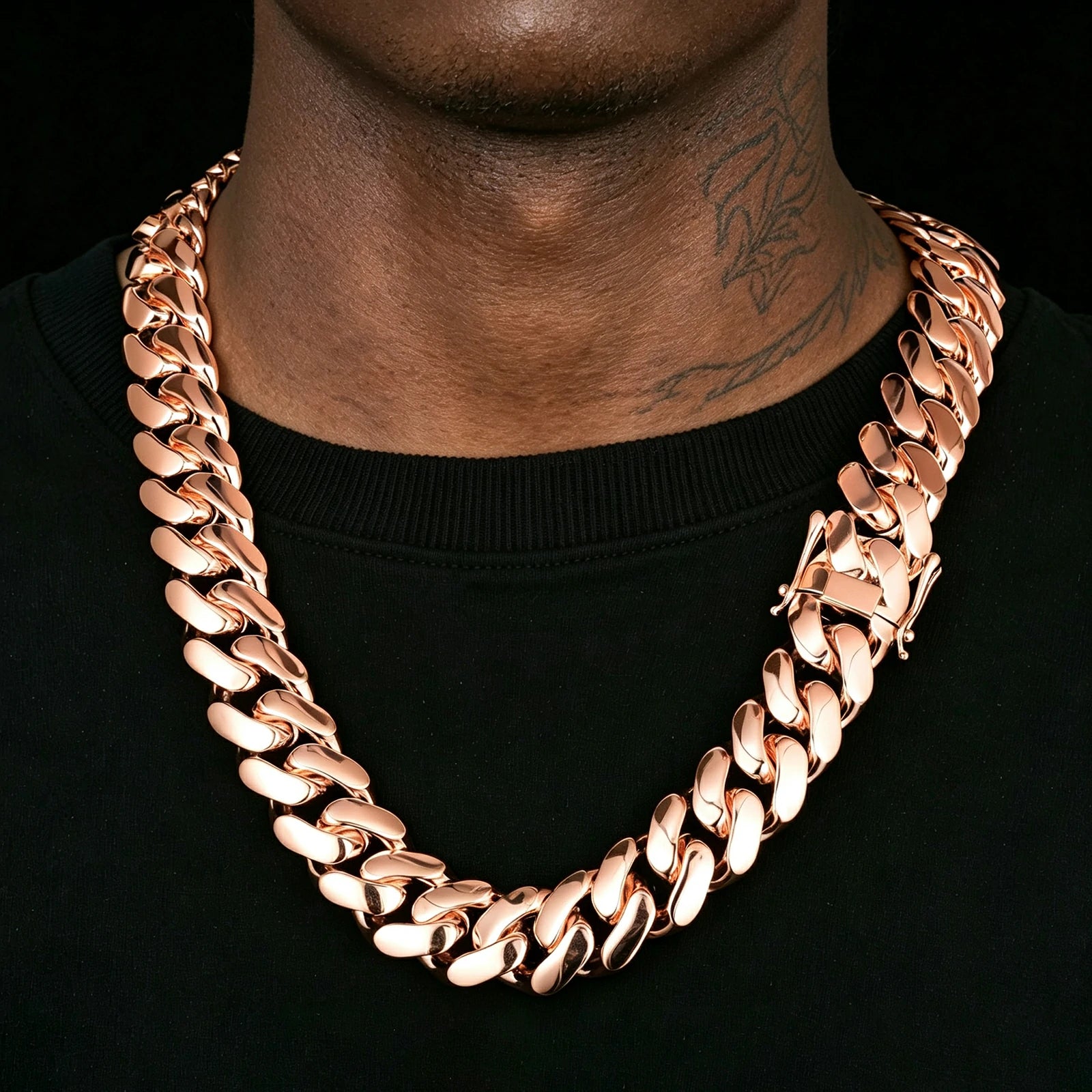 22mm Rose Gold Miami Cuban Link Chain