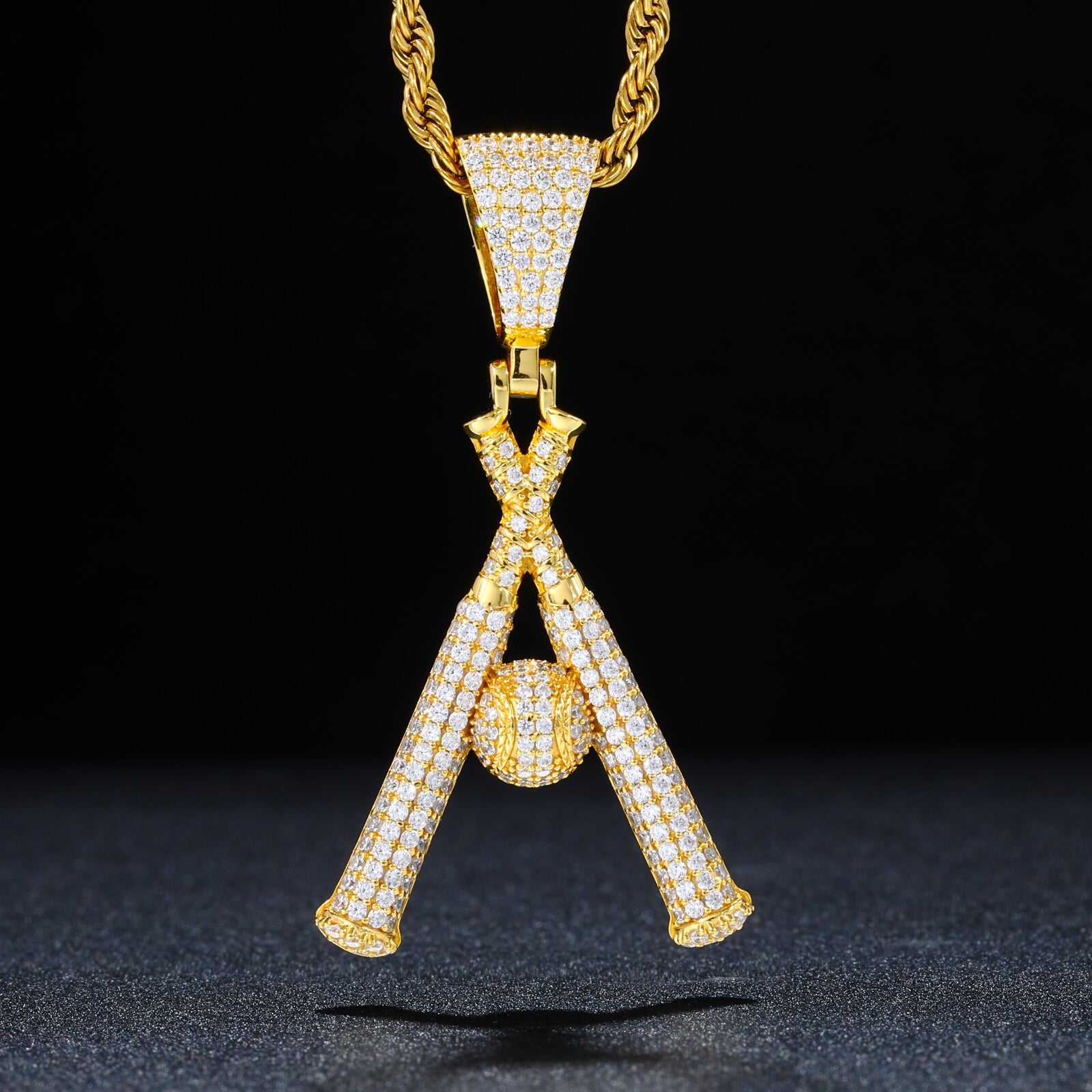 S925 Moissanite Silver Slugger Pendant