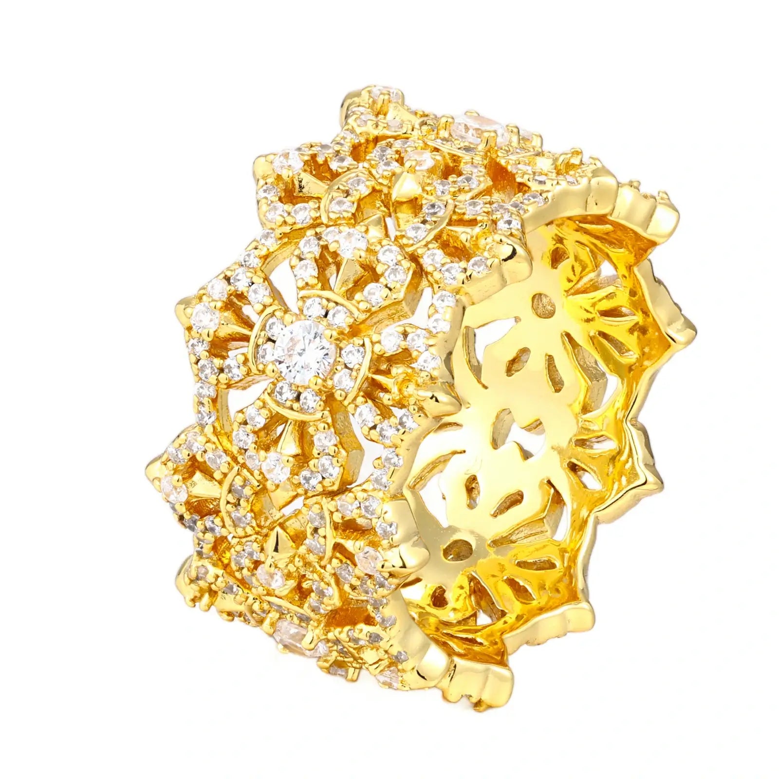 S925 Moissanite Chrome Heart Band Ring