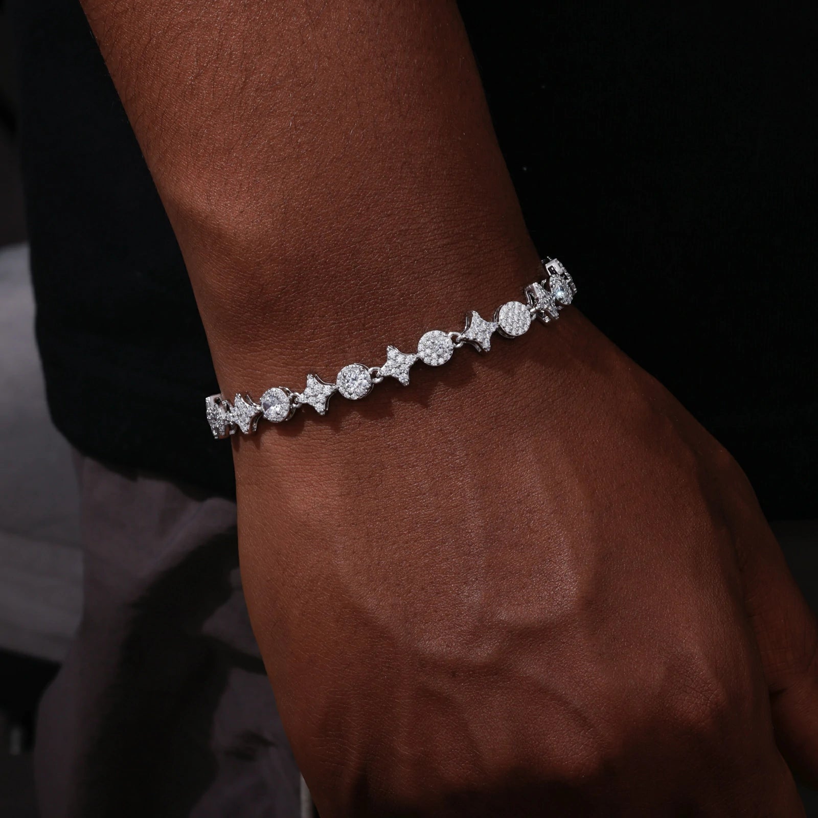 8mm S925 Moissanite Star Halo Tennis Bracelet