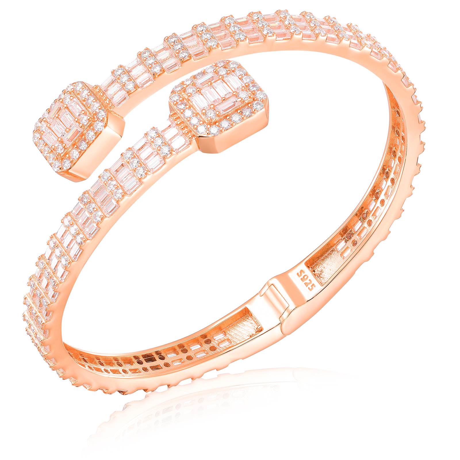 S925 Baguette Moissanit Armreif