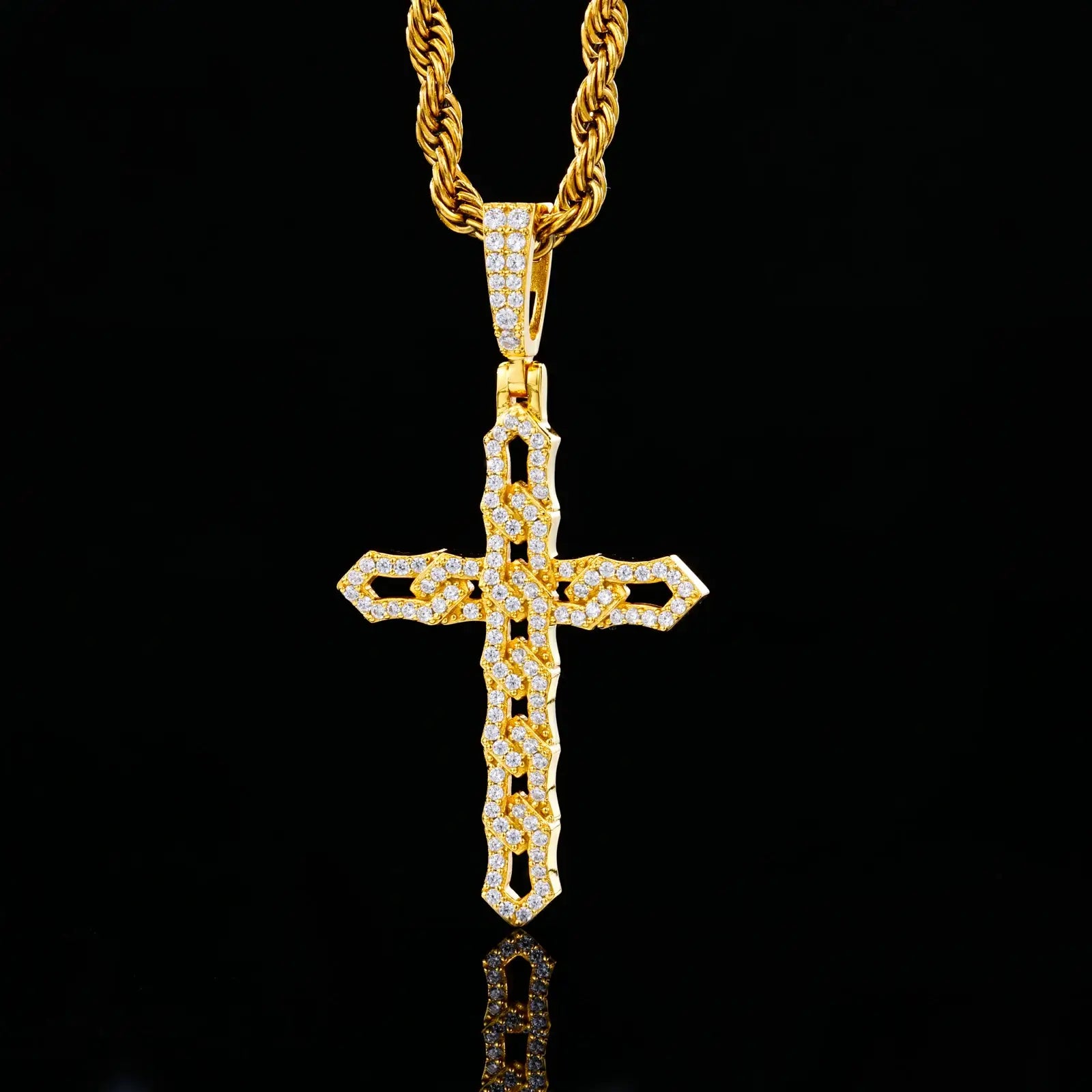 S925 Moissanite Pins Cross Pendant