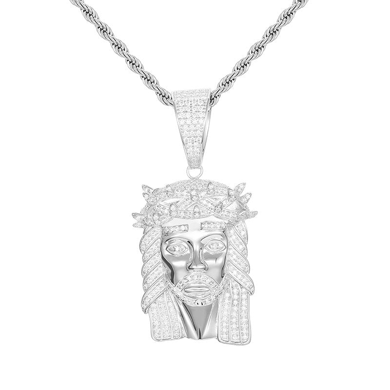 S925 Moissanite Jesus Pendant