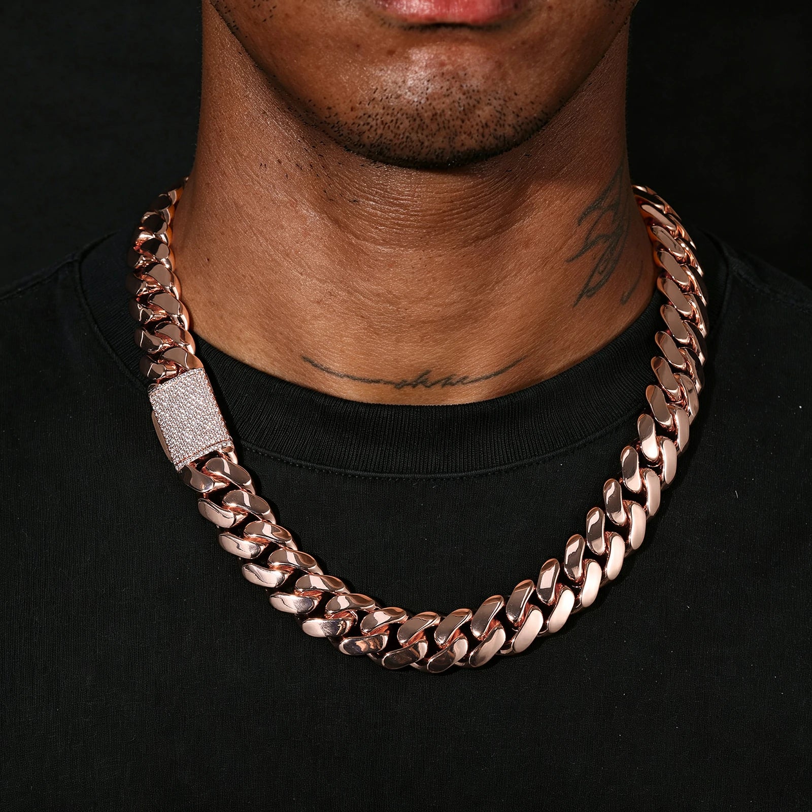 22mm Rose Gold Miami Cuban Link Chain
