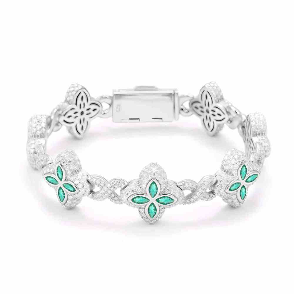20mm S925 Moissanite Four Leaf Clover Infinity Link Bracelet