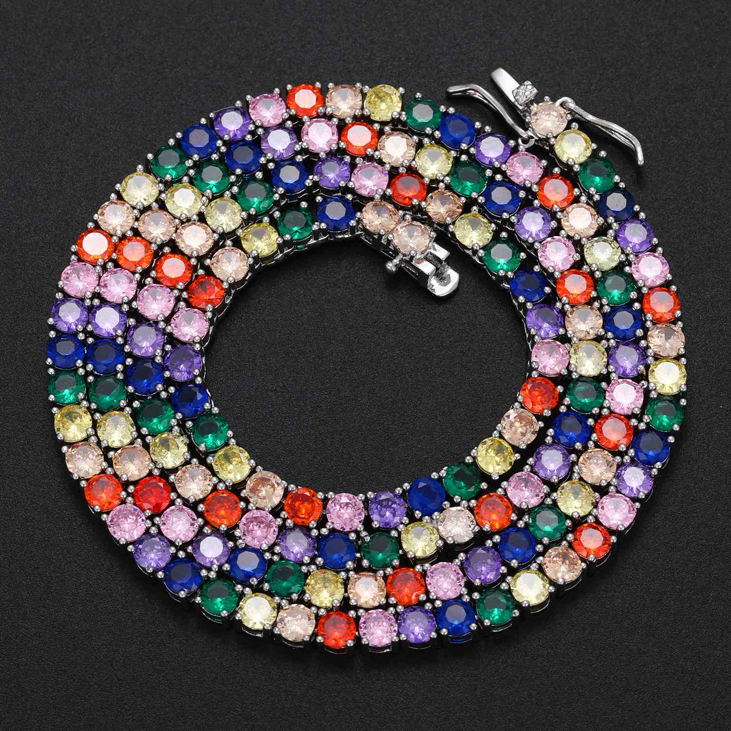 (CZ)4mm Rainbow Tennis Chain