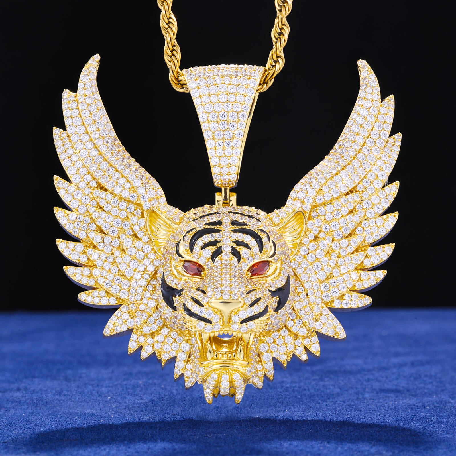 Celestial Tiger – Sterling Silver & Moissanite Pendant S925