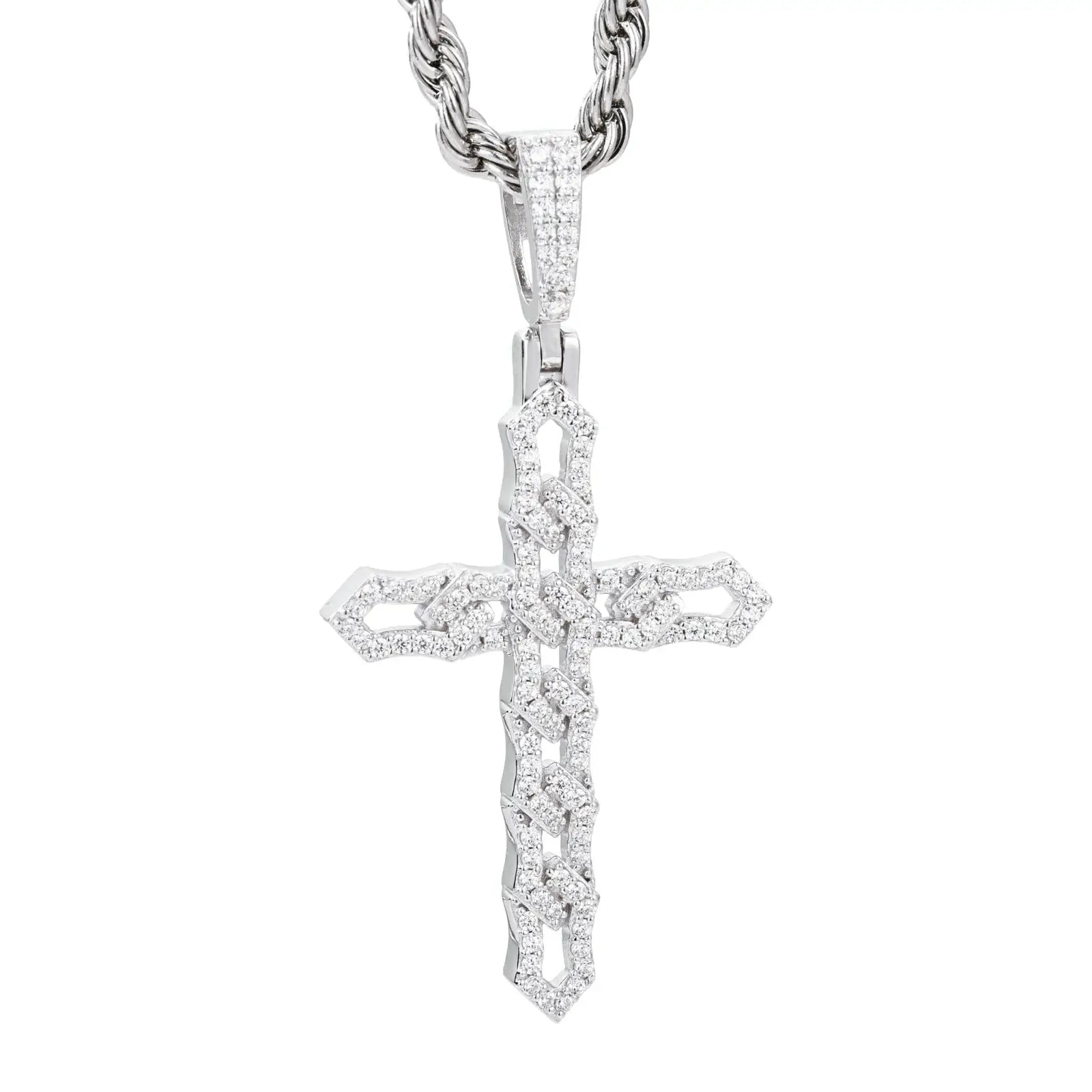 S925 Moissanite Pins Cross Pendant