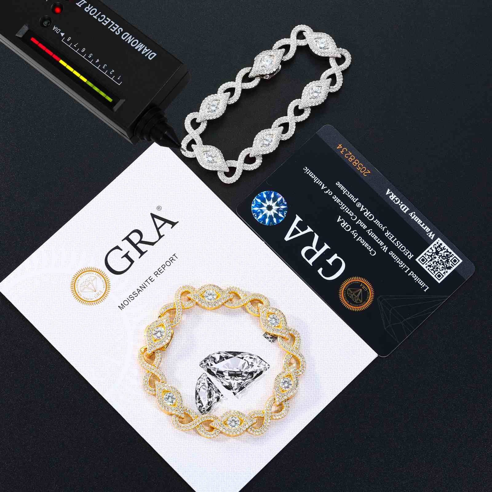 10mm S925 Moissanite Infinity Evil Eye Bracelet