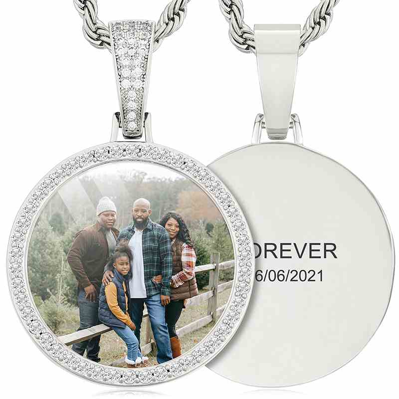 Pendentif photo personnalisé rond de 35 mm