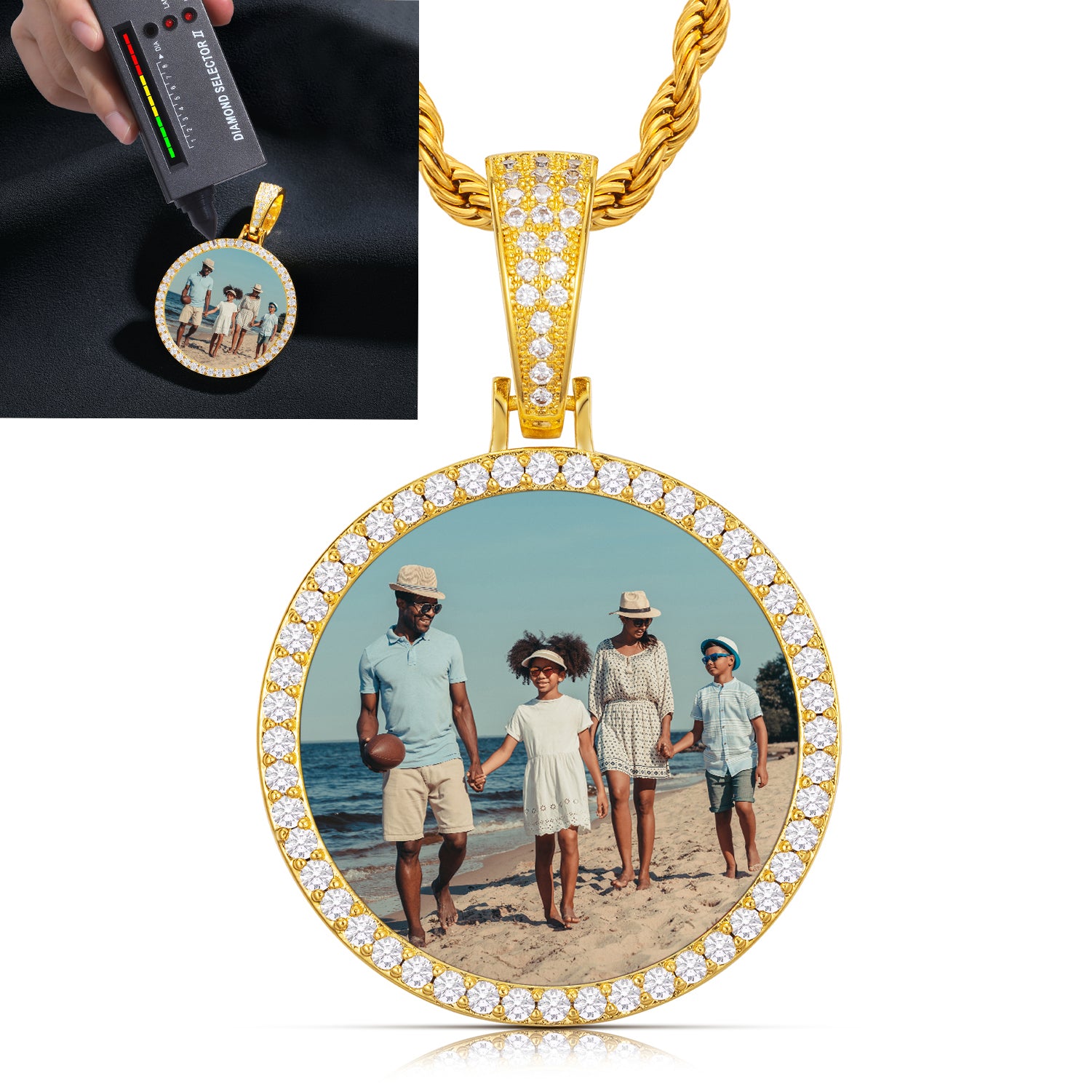 Pendentif photo personnalisé rond de 35 mm