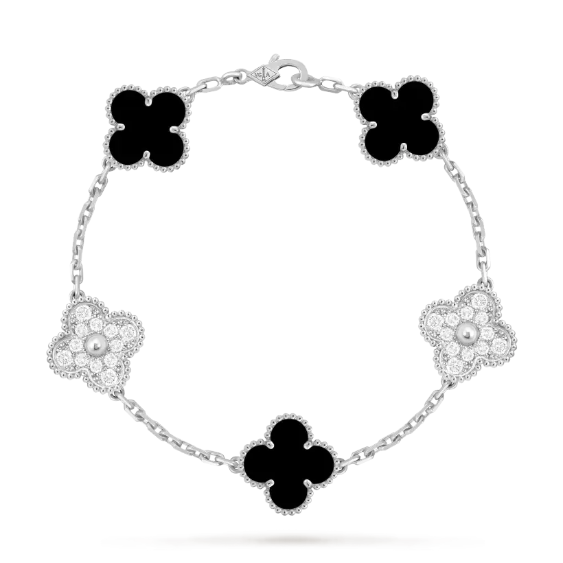 S925 Moissanite 5 Motifs Clover Bracelet