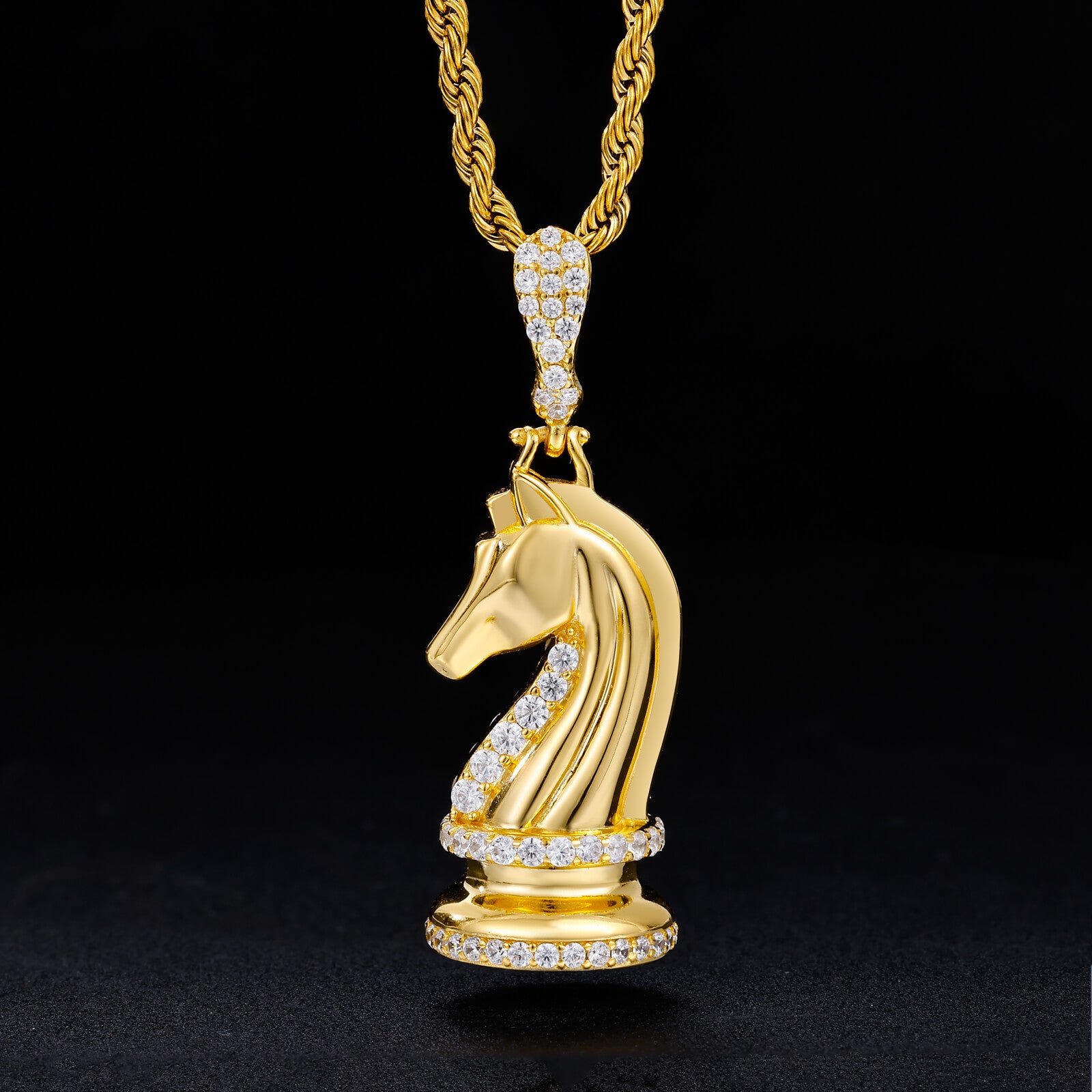 S925 Moissanite Knight Horse Pendant