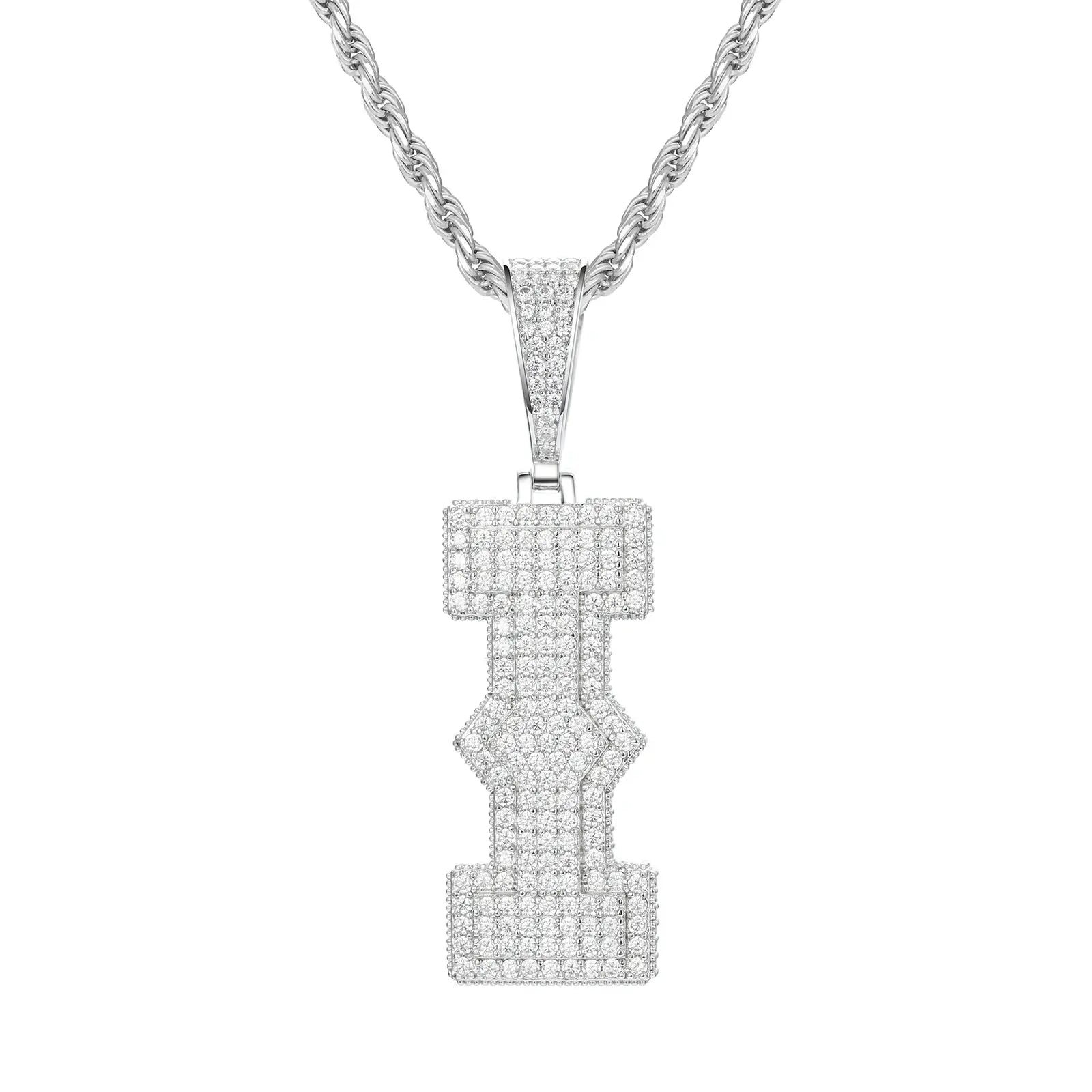 S925 Moissanite Spine Letter Pendant