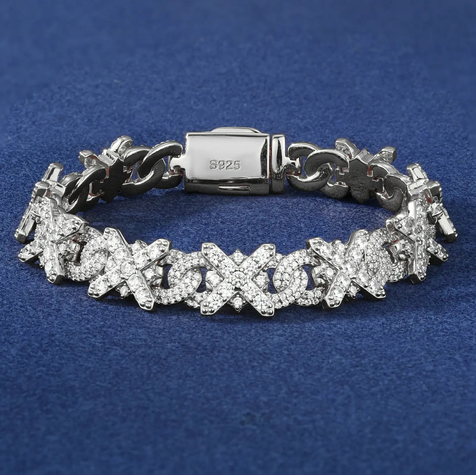 11mm S925 Moissanite Infinity Cross Link Bracelet