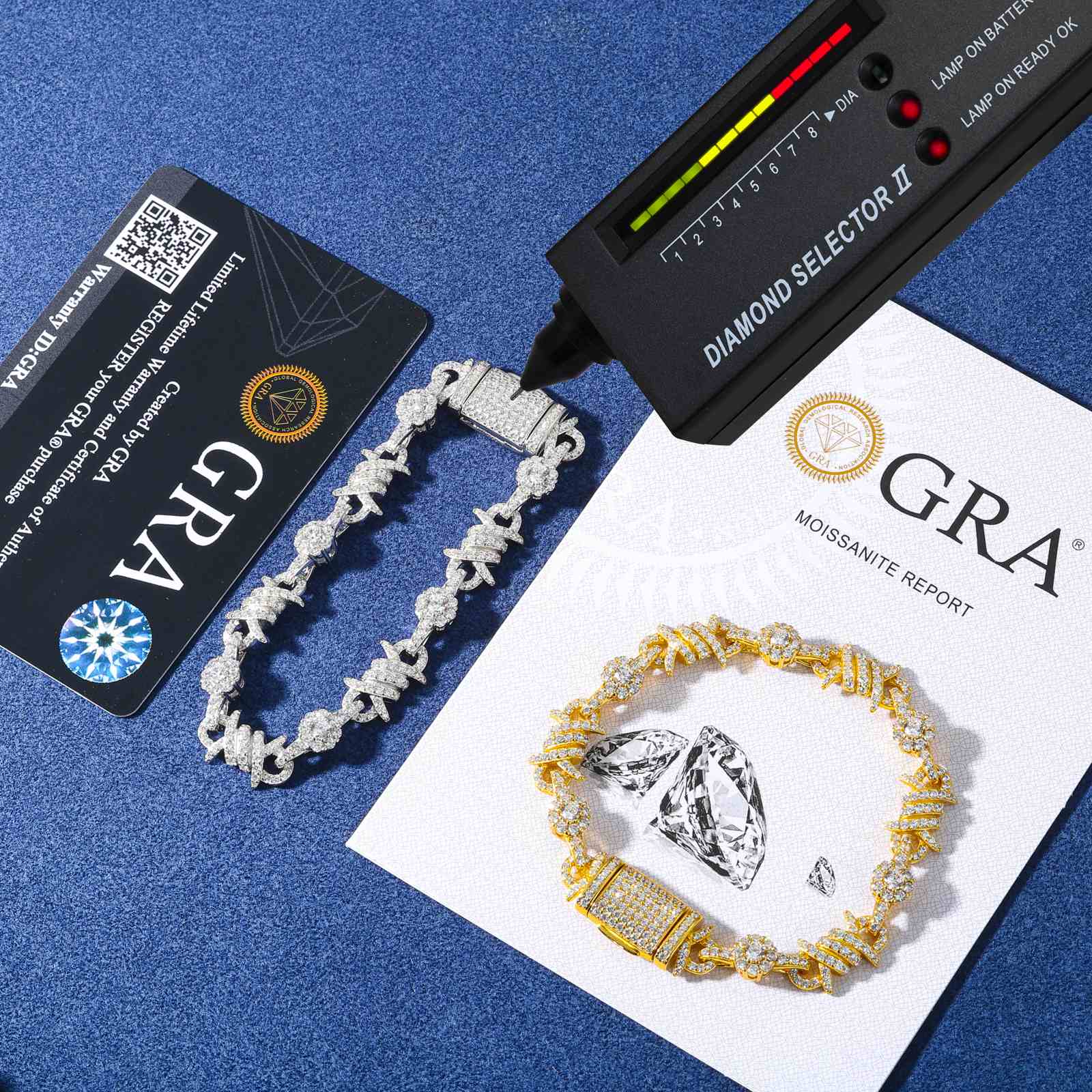 10mm S925 Moissanite Thorns Halo Link Bracelet