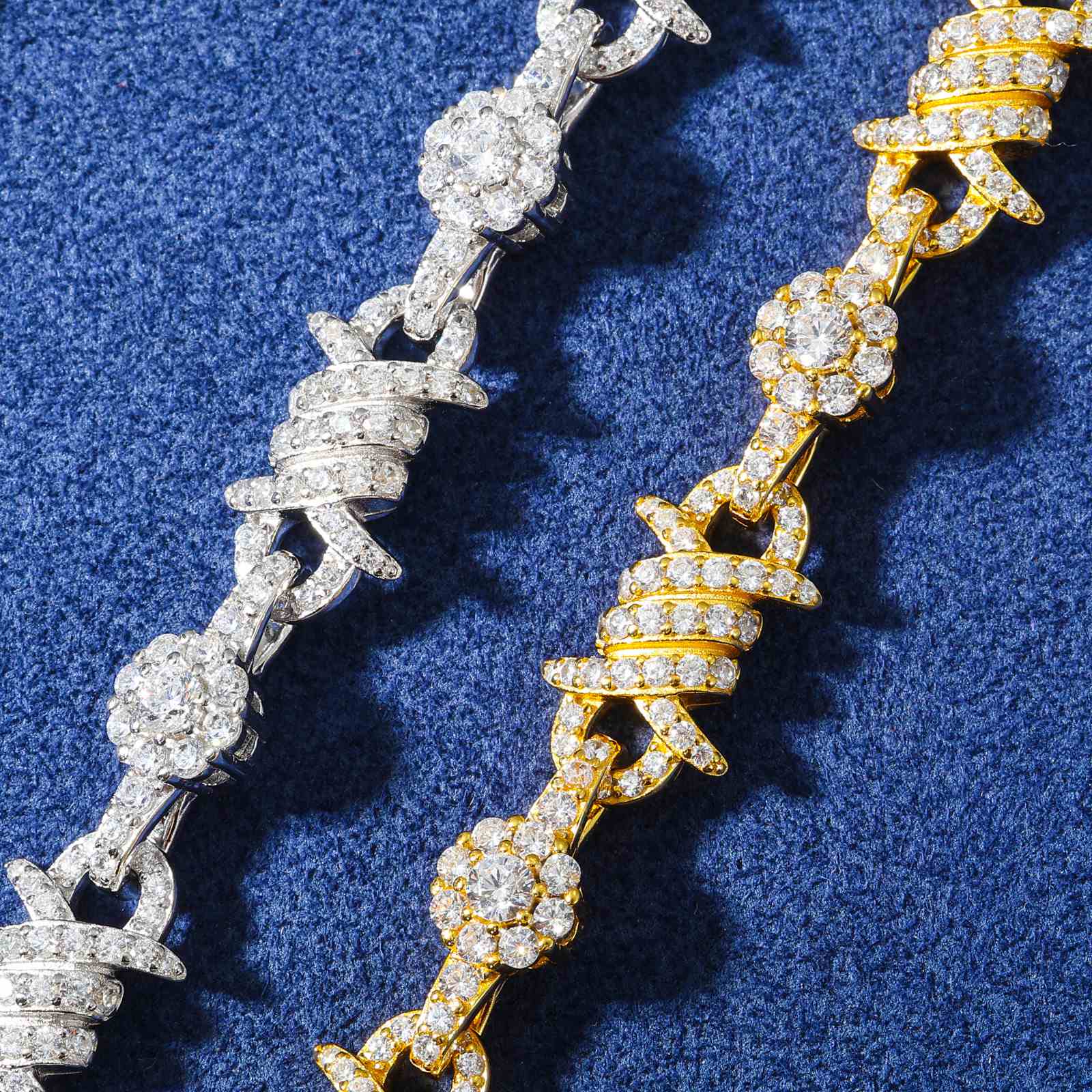 10mm S925 Moissanite Thorns Halo Link Bracelet